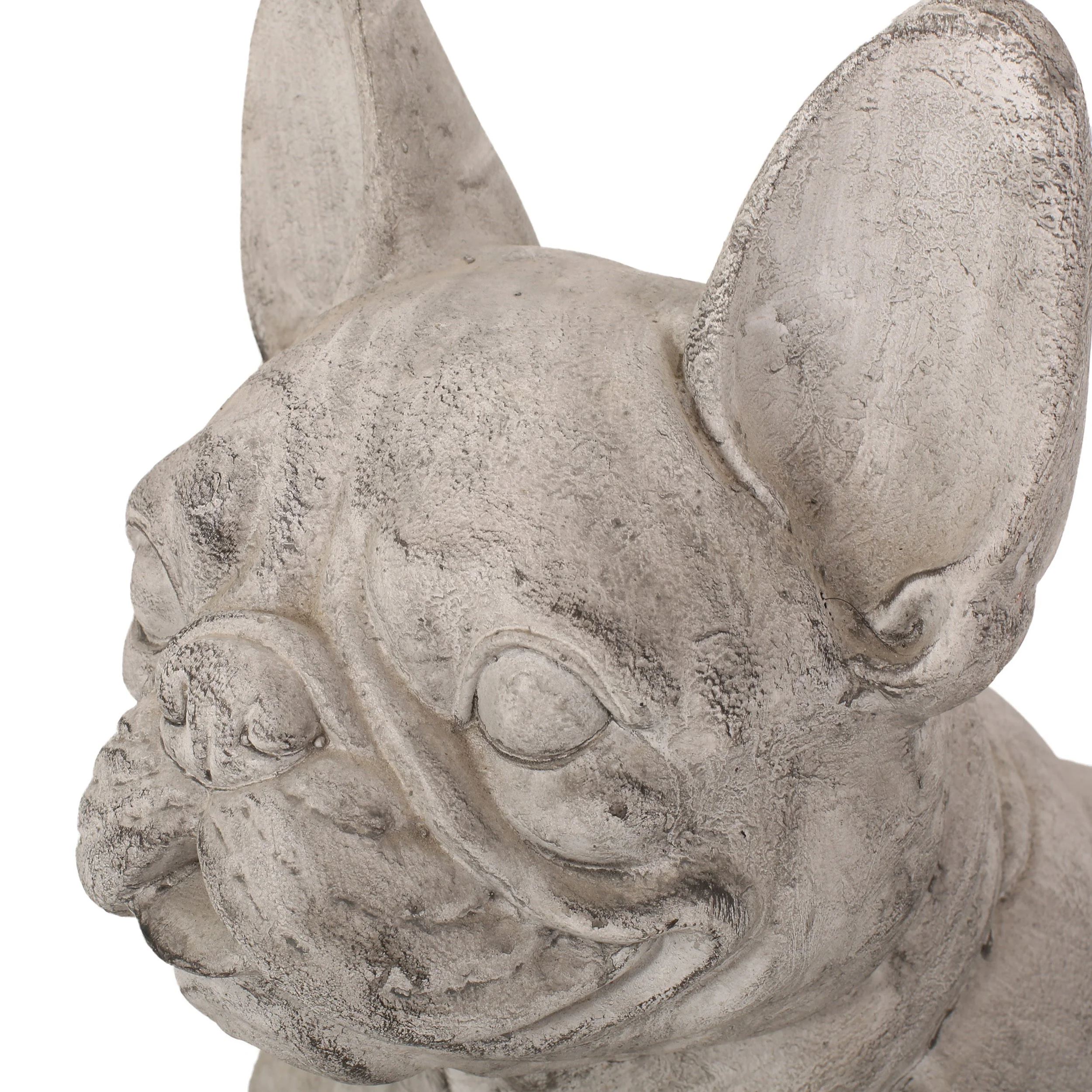 Dog Garden Sculpture, Outdoor French Bulldog Garden Statue, Rustic White - Image 12