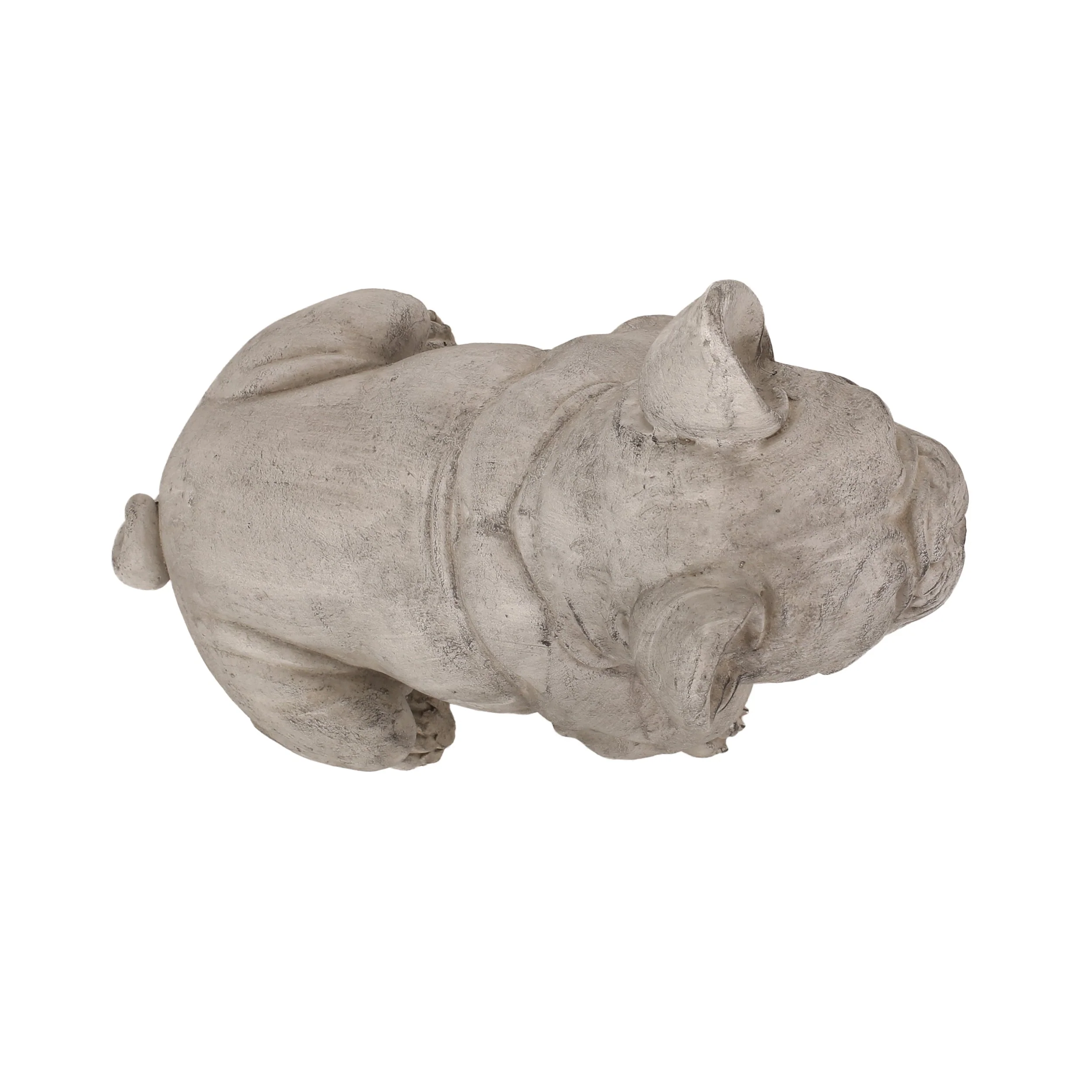 Dog Garden Sculpture, Outdoor French Bulldog Garden Statue, Rustic White - Image 8