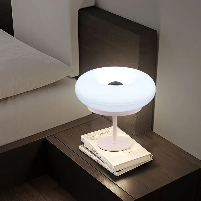 Donut Table Lamp Touch Dimmable Rechargeable LED Bedside Desk Light Home - Image 2