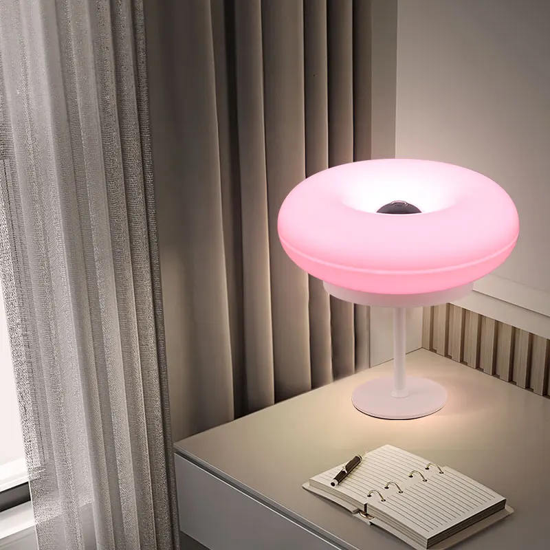 Donut Table Lamp Touch Dimmable Rechargeable LED Bedside Desk Light Home - Image 4
