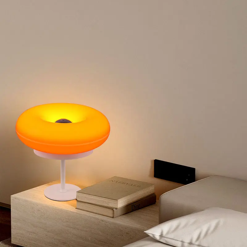 Donut Table Lamp Touch Dimmable Rechargeable LED Bedside Desk Light Home - Image 5