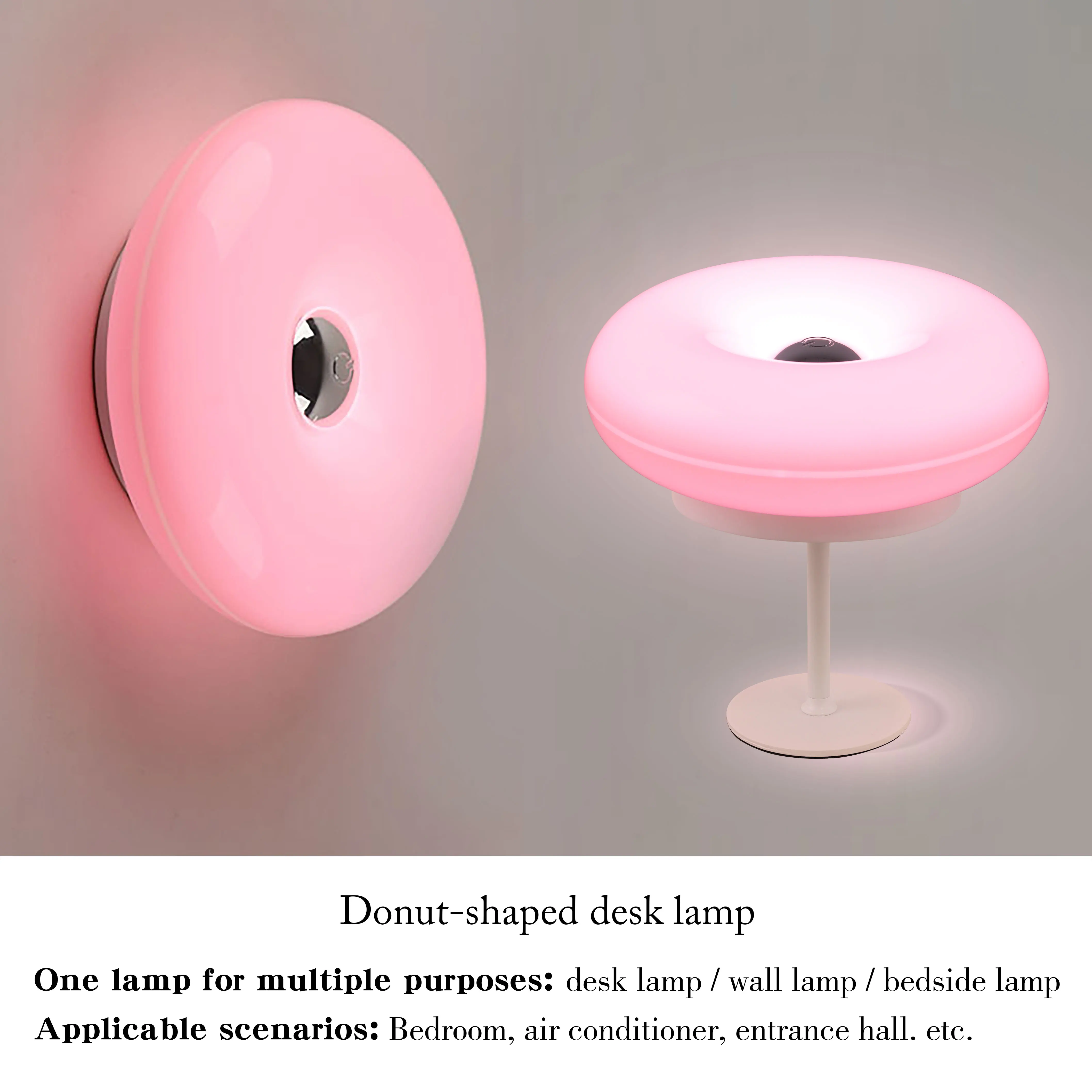 Donut Table Lamp Touch Dimmable Rechargeable LED Bedside Desk Light Home - Image 7