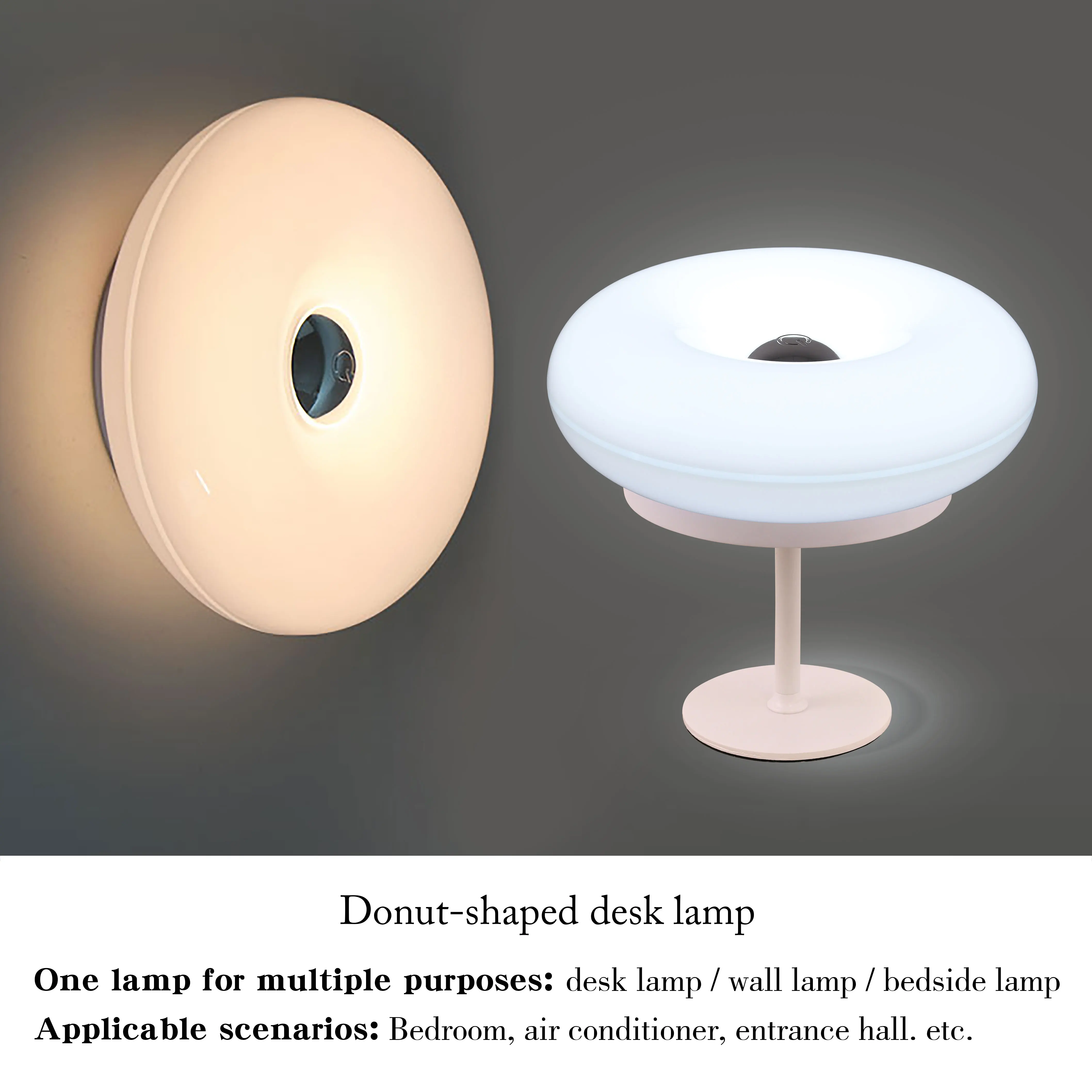 Donut Table Lamp Touch Dimmable Rechargeable LED Bedside Desk Light Home - Image 8