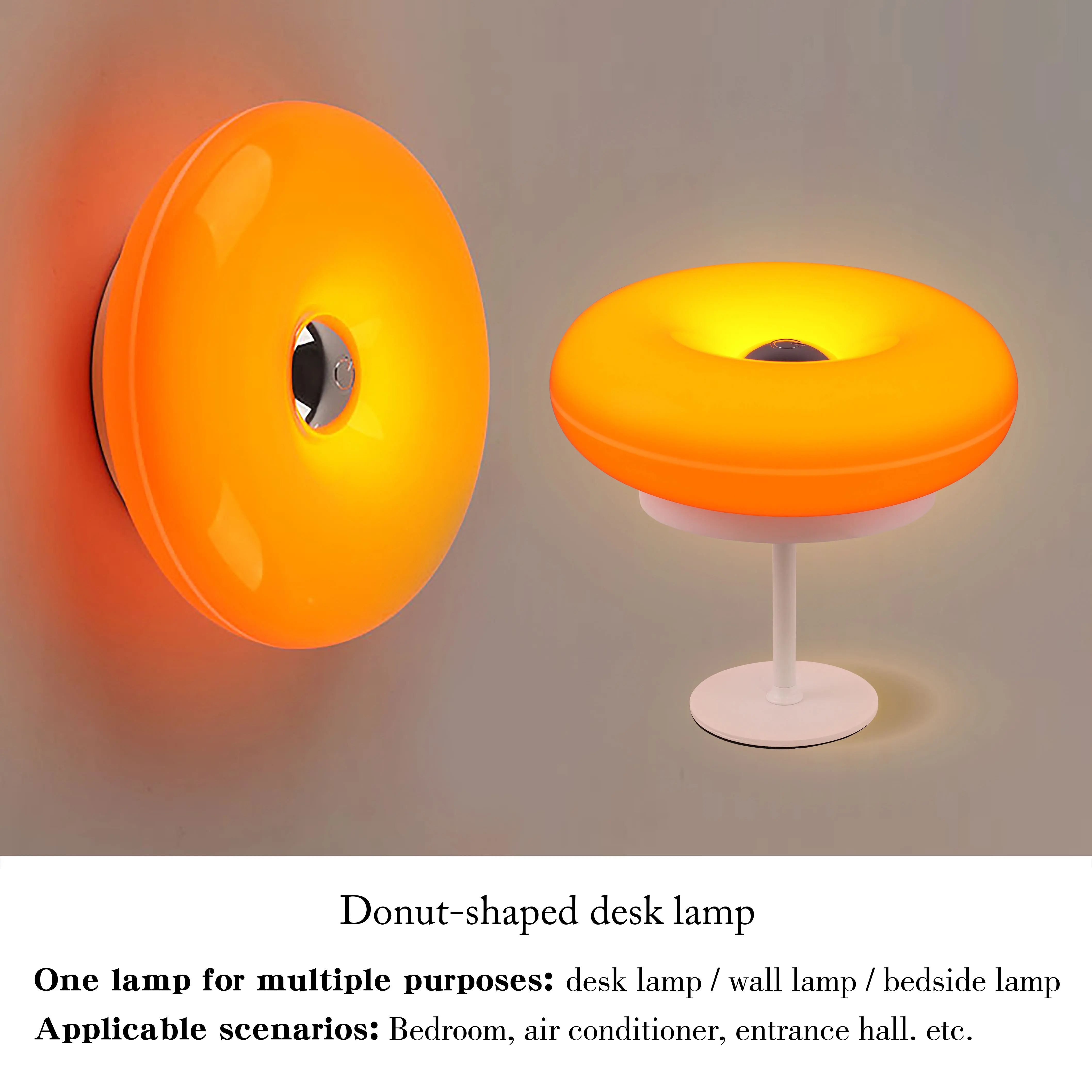 Donut Table Lamp Touch Dimmable Rechargeable LED Bedside Desk Light Home - Image 9