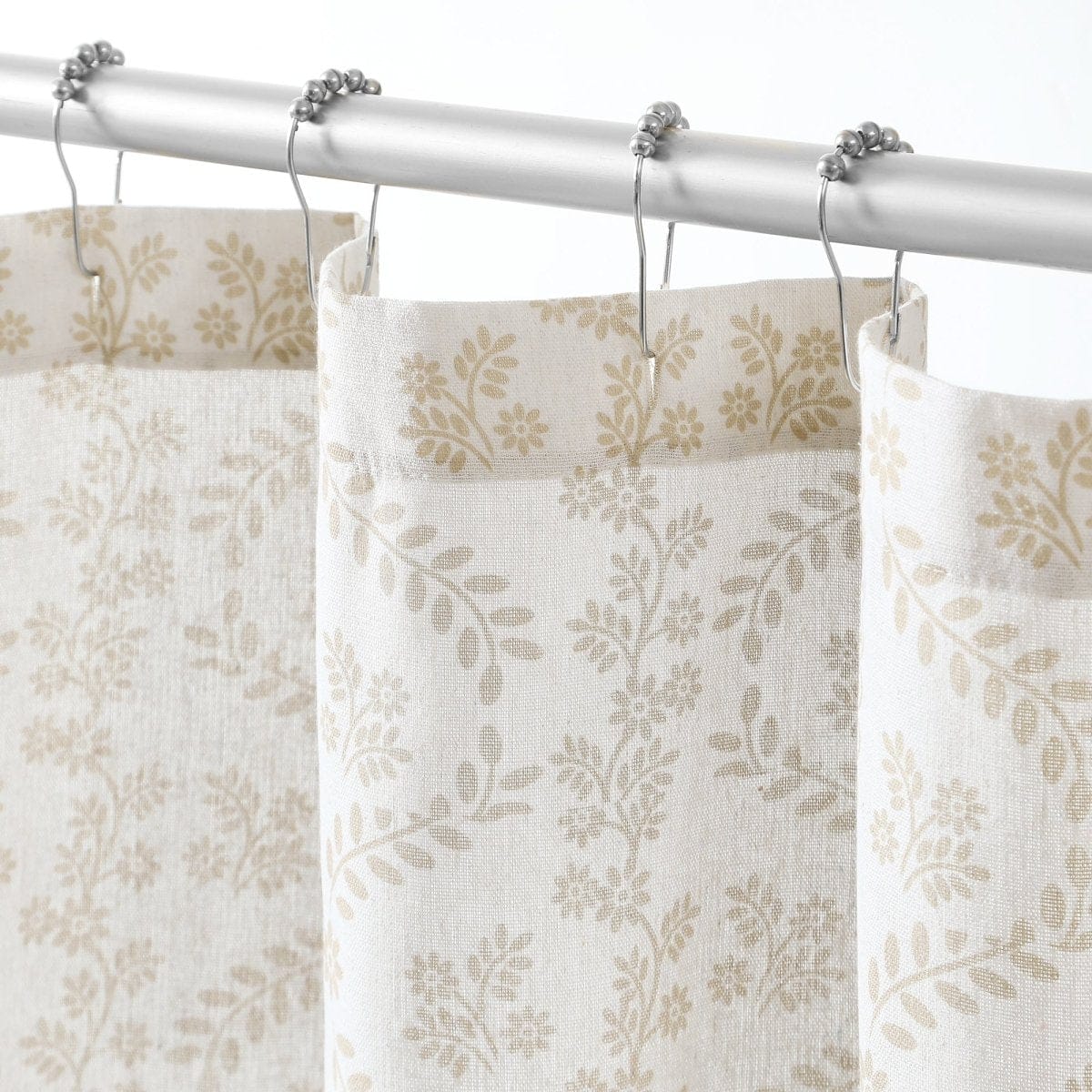 Doreen Delicate Floral Linen Textured Shower Curtain - Image 10