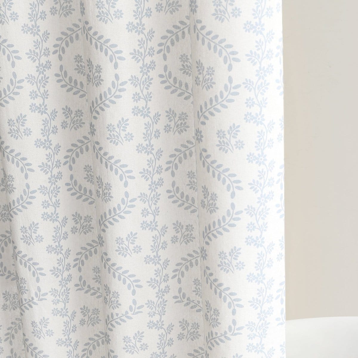 Doreen Delicate Floral Linen Textured Shower Curtain - Image 3