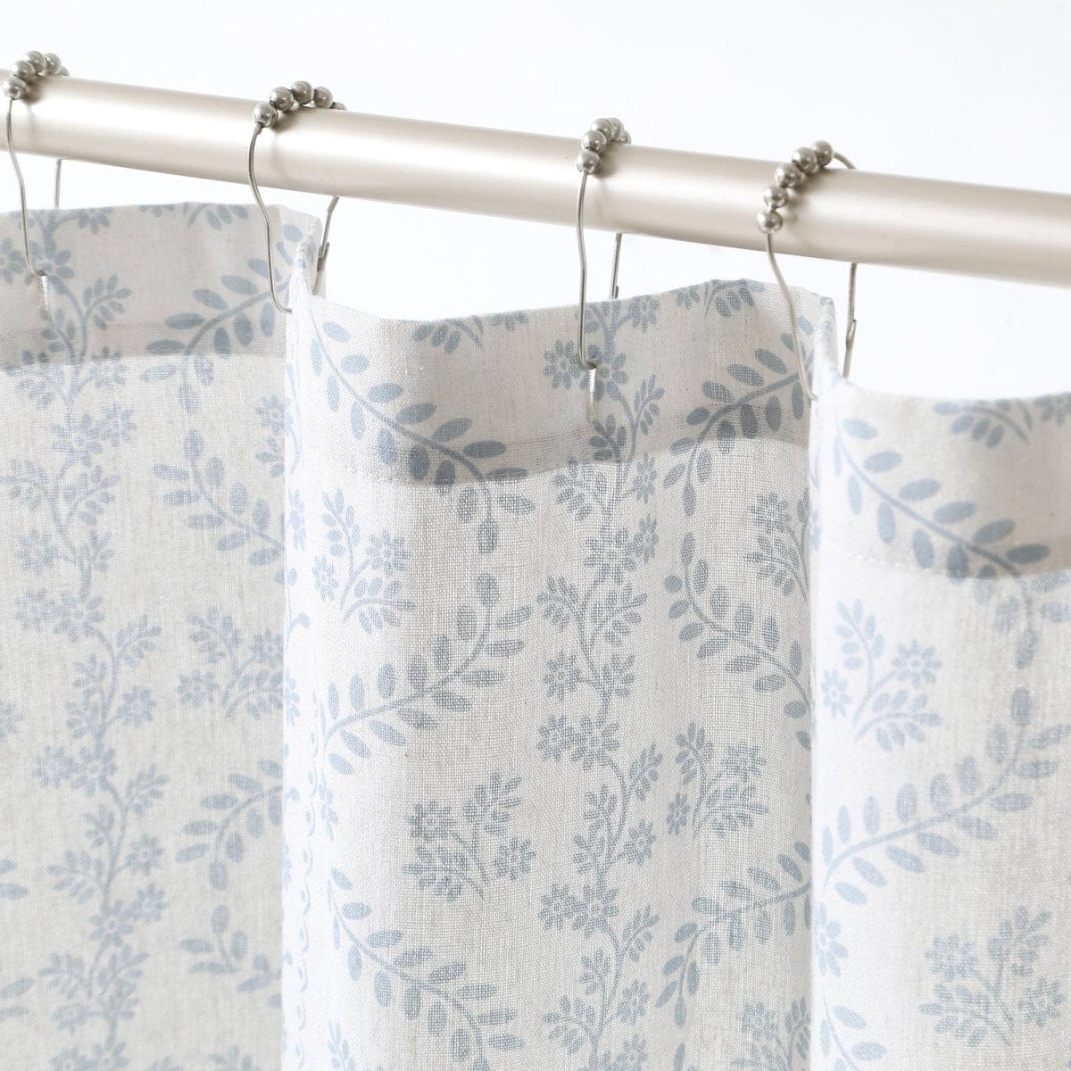 Doreen Delicate Floral Linen Textured Shower Curtain - Image 4