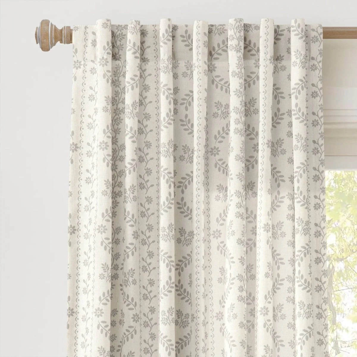 Doreen Delicate Floral Window Curtain Panel Set - Image 4
