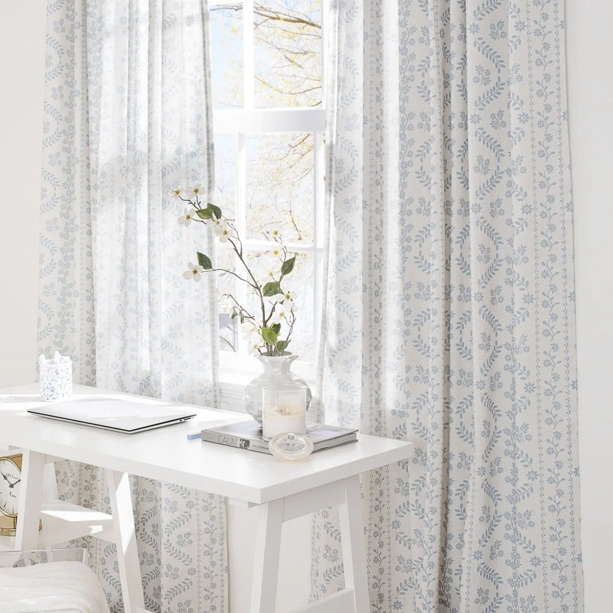 Doreen Delicate Floral Window Curtain Panel Set - Image 5