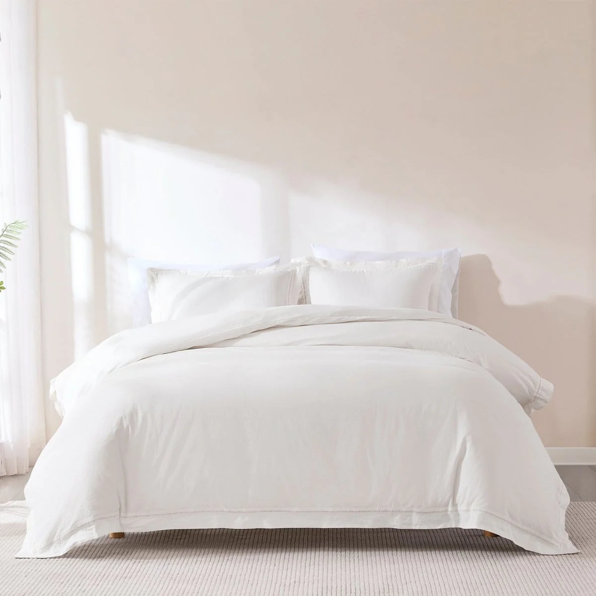 Doris Eyelet Inset Trim Cotton Duvet Cover Set - Image 17