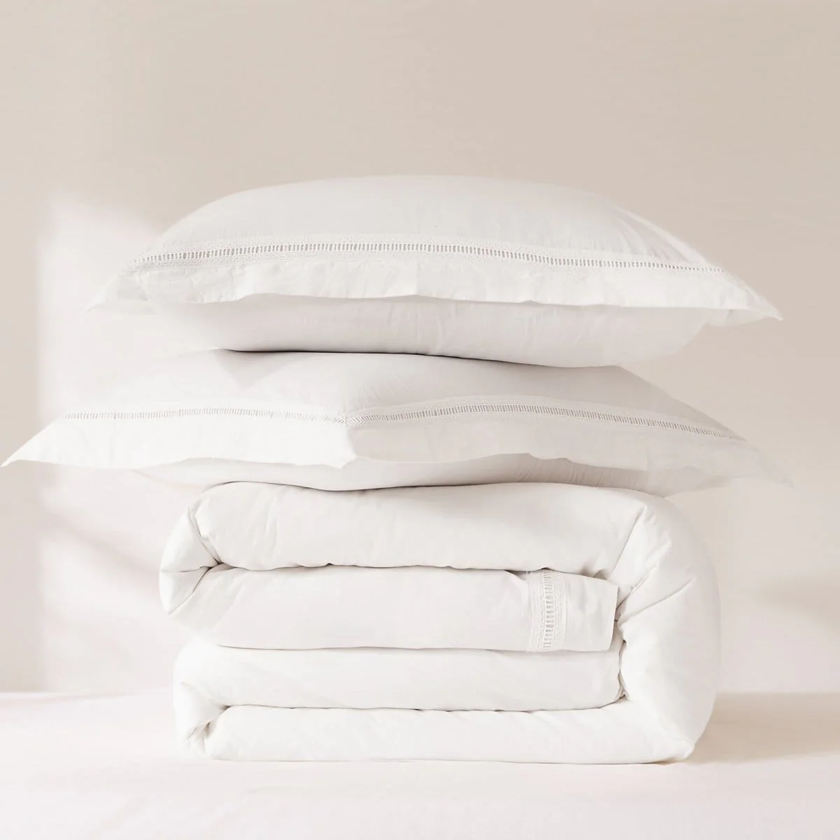 Doris Eyelet Inset Trim Cotton Duvet Cover Set - Image 20