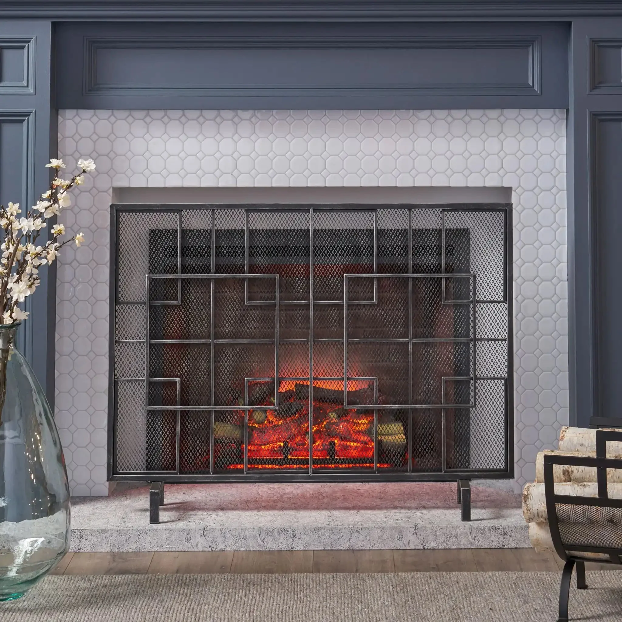 Dorothy - Modern Single Panel Iron Fire Screen - Image 3