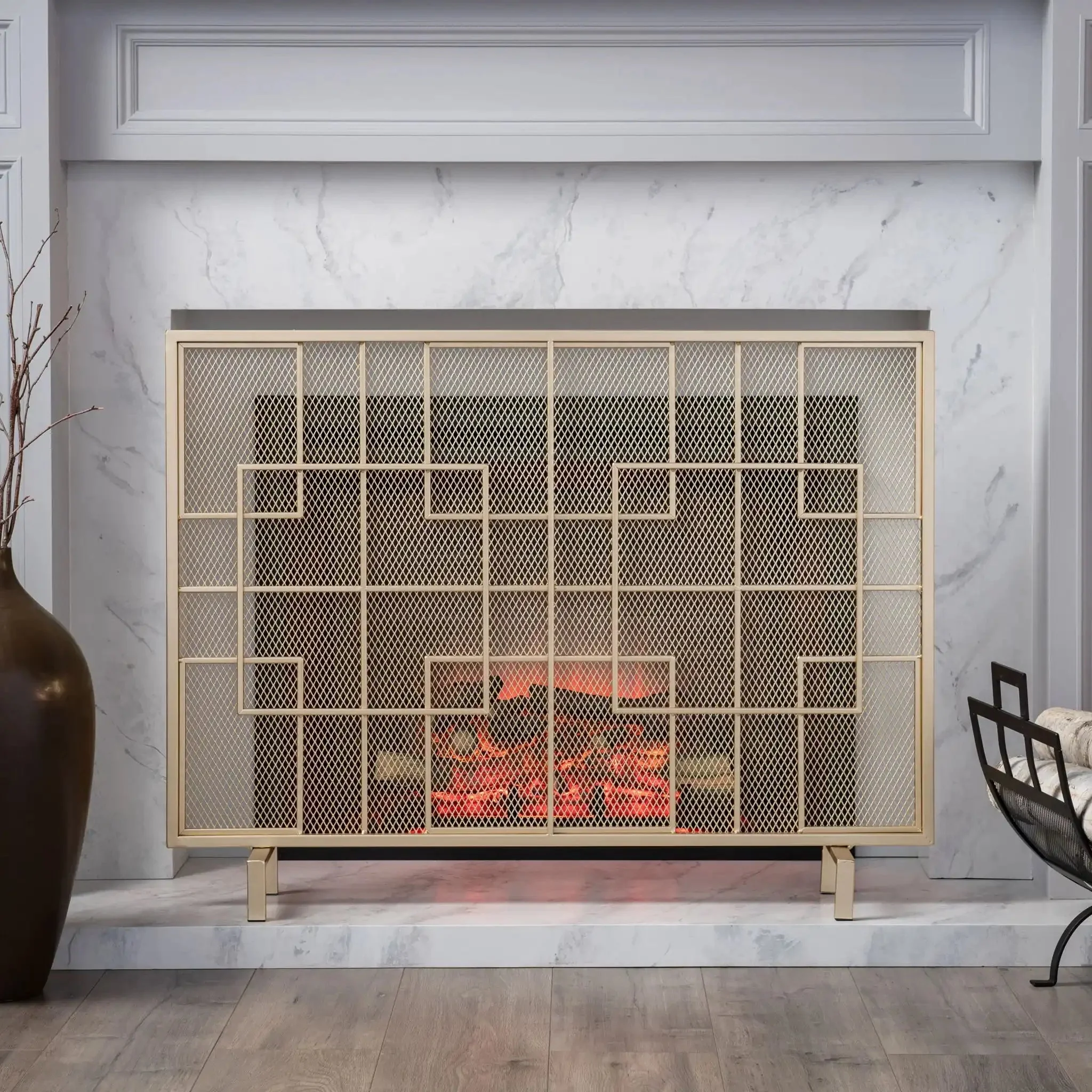Dorothy - Modern Single Panel Iron Fire Screen - Image 5