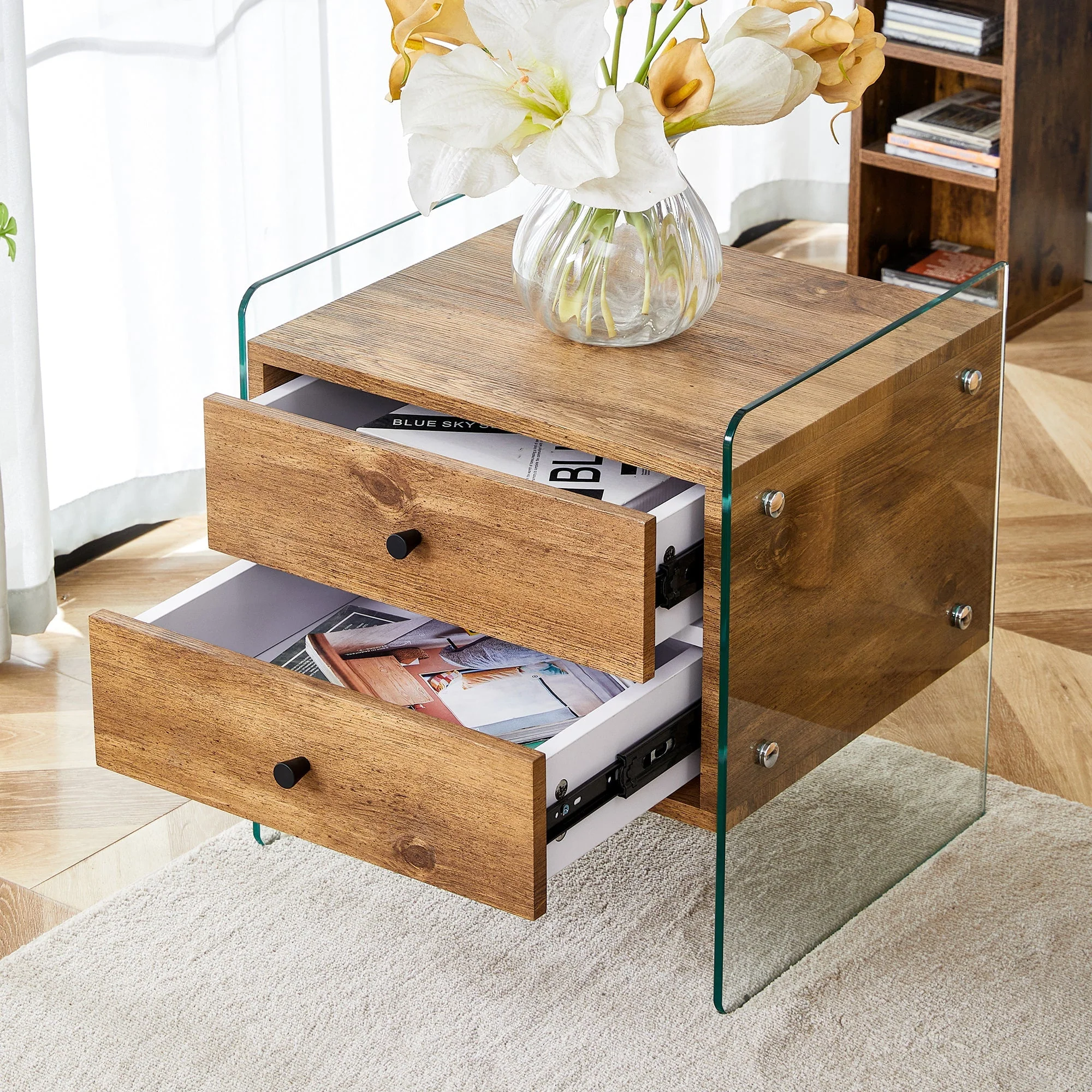 Double-Drawer Bedside Table - Image 11