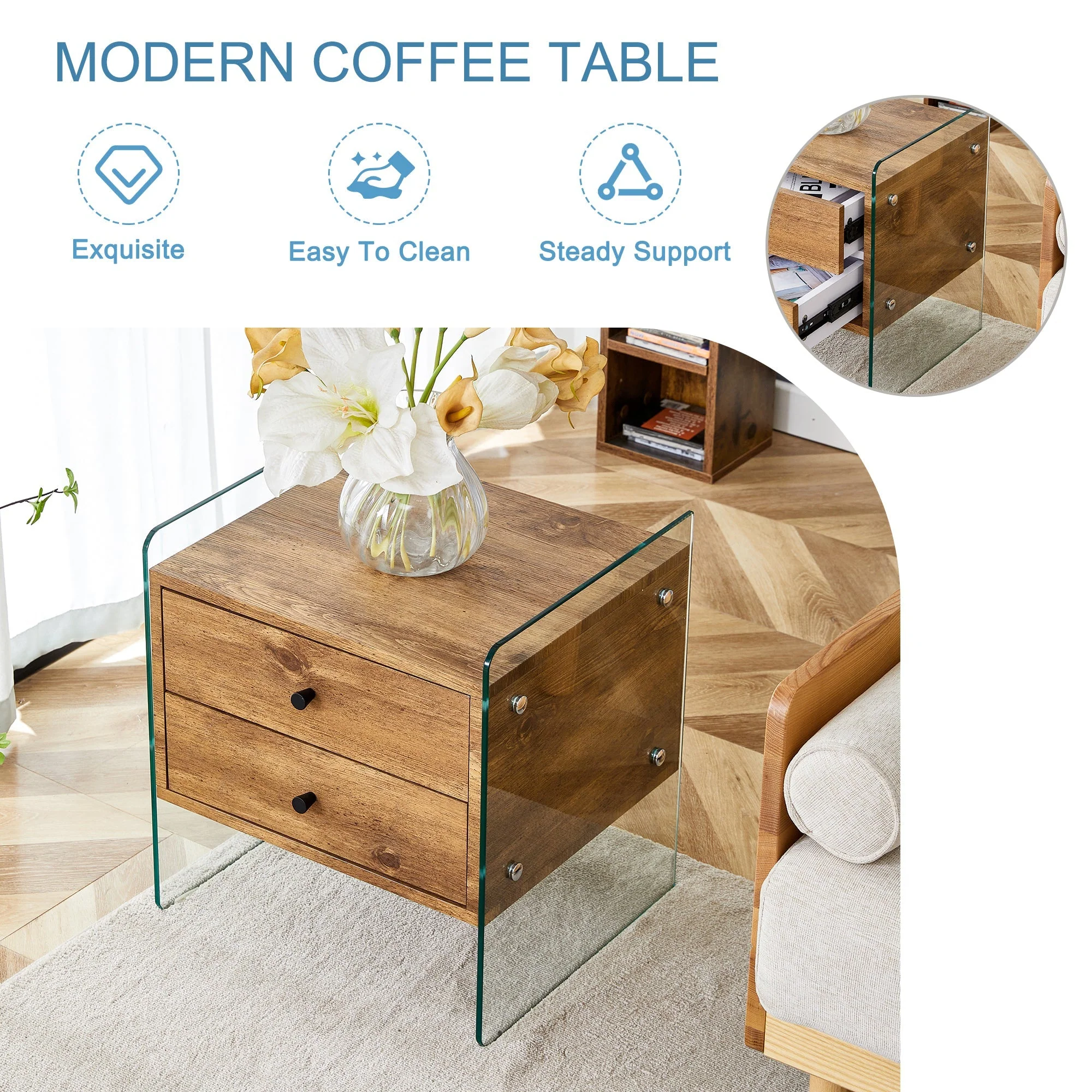 Double-Drawer Bedside Table - Image 15