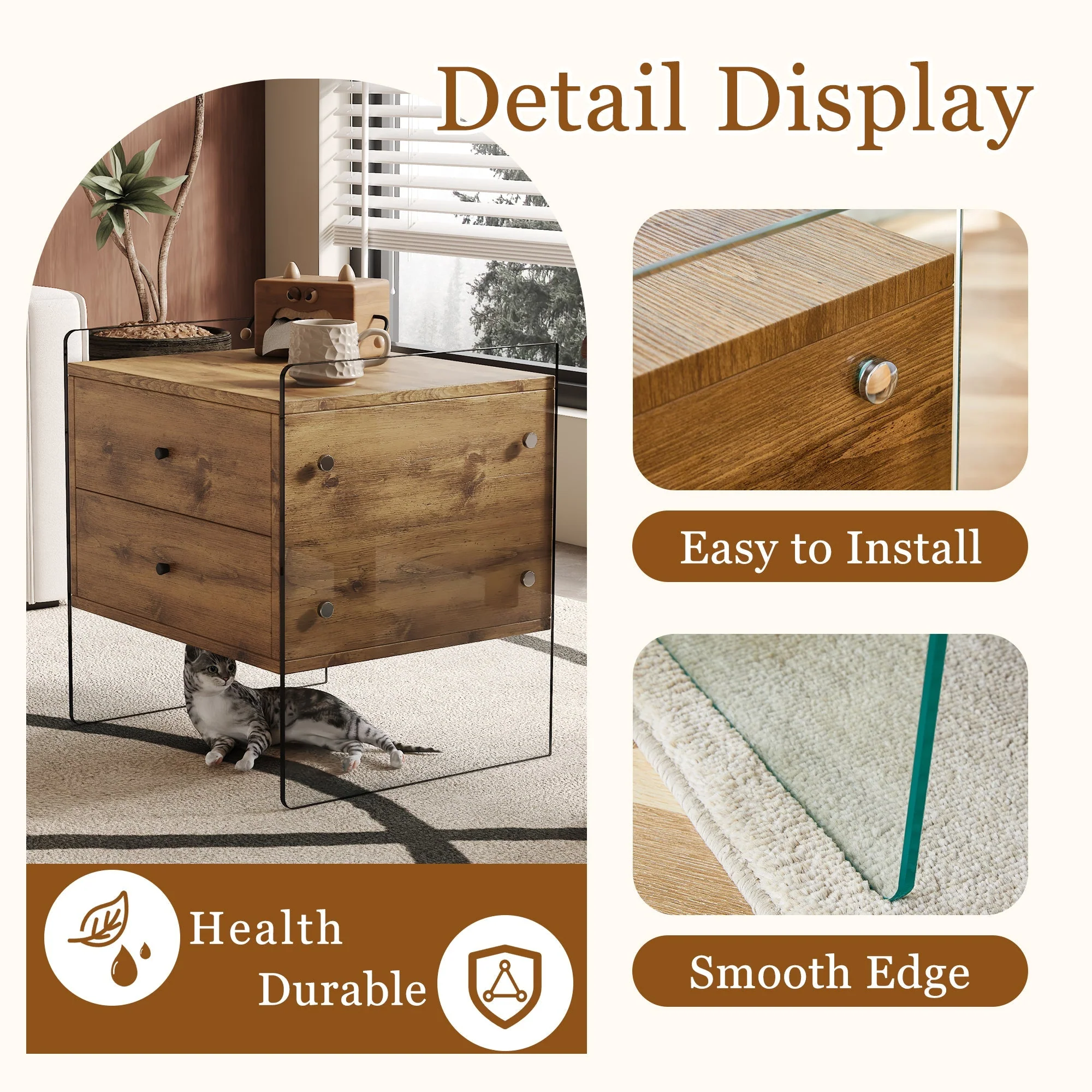Double-Drawer Bedside Table - Image 7