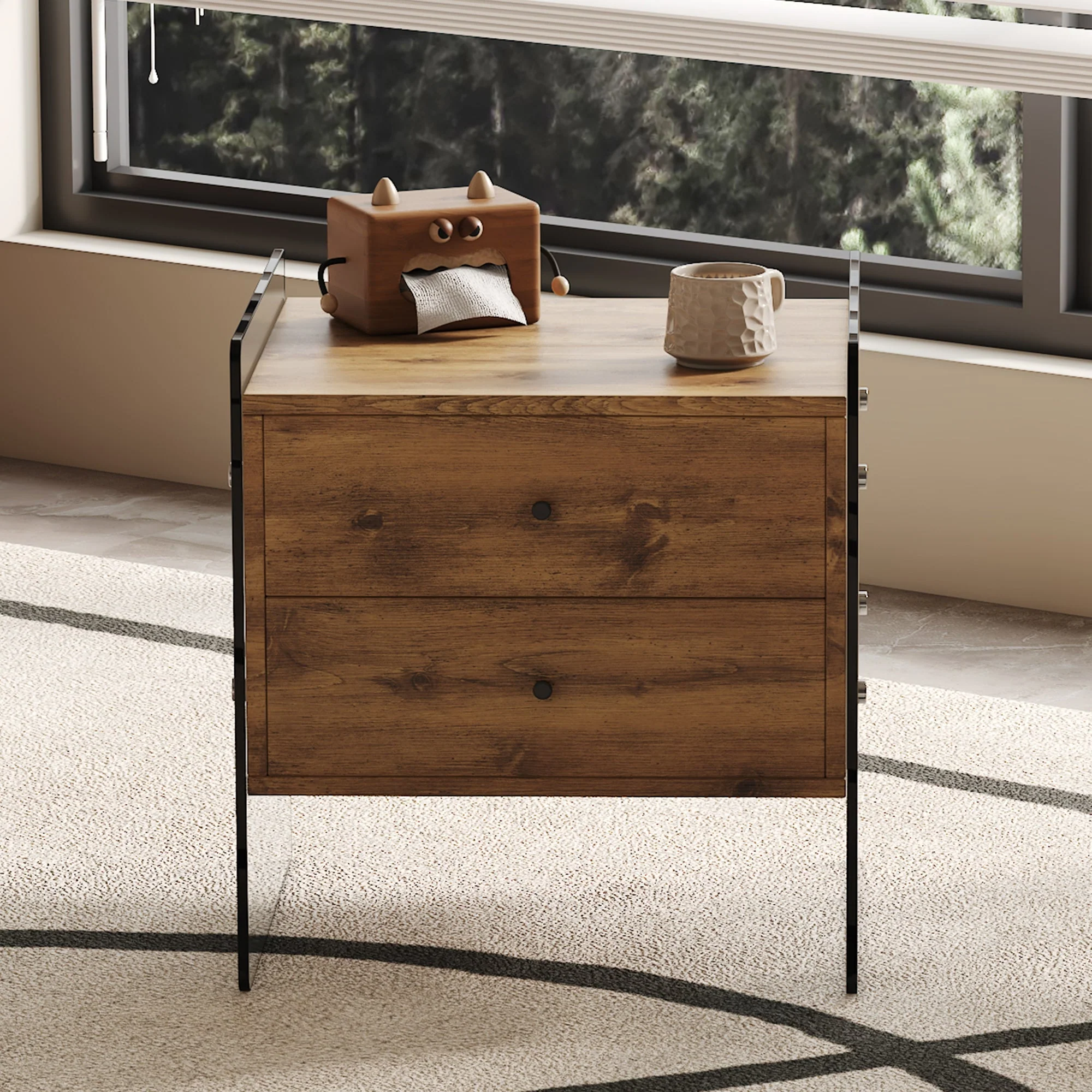 Double-Drawer Bedside Table - Image 8
