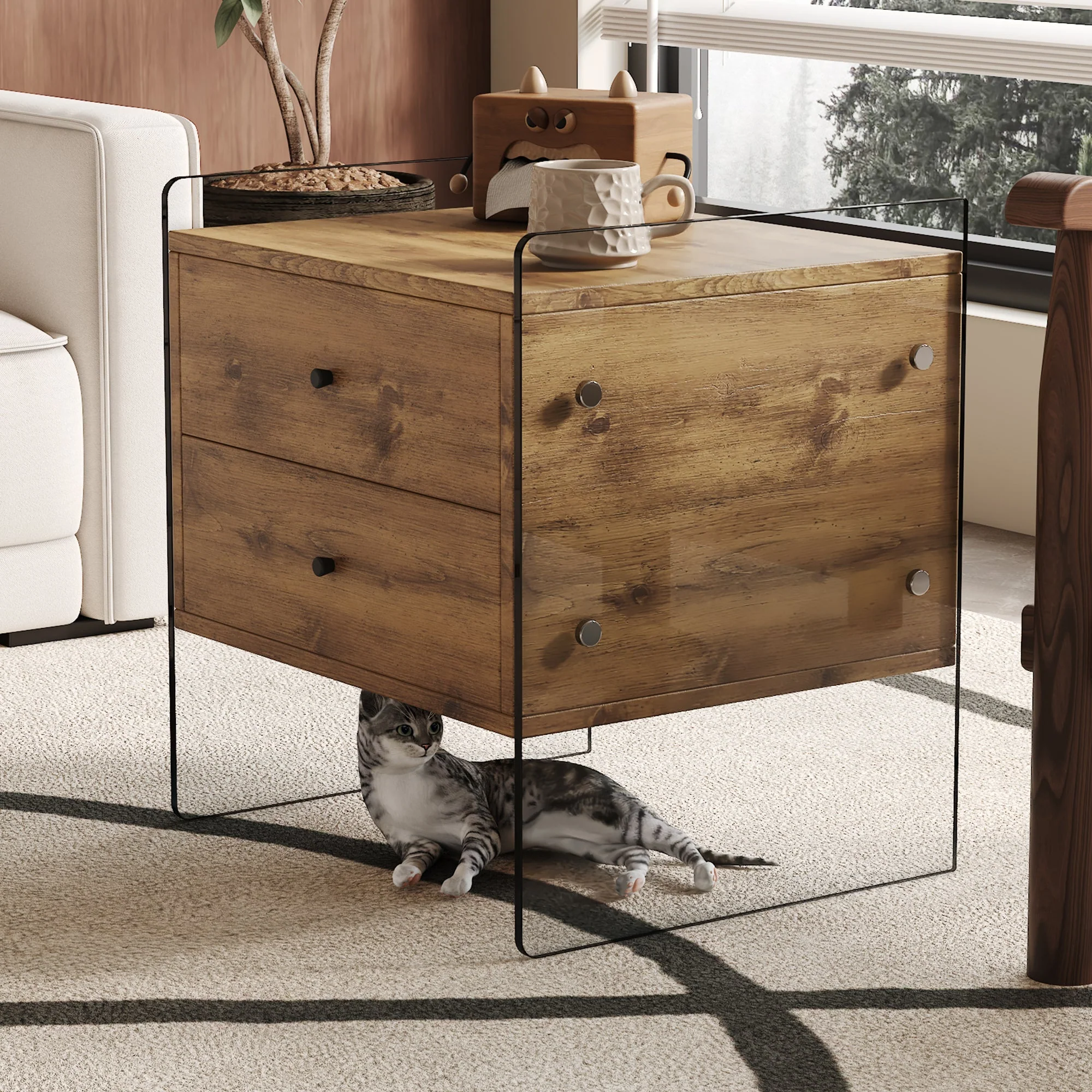 Double-Drawer Bedside Table - Image 9