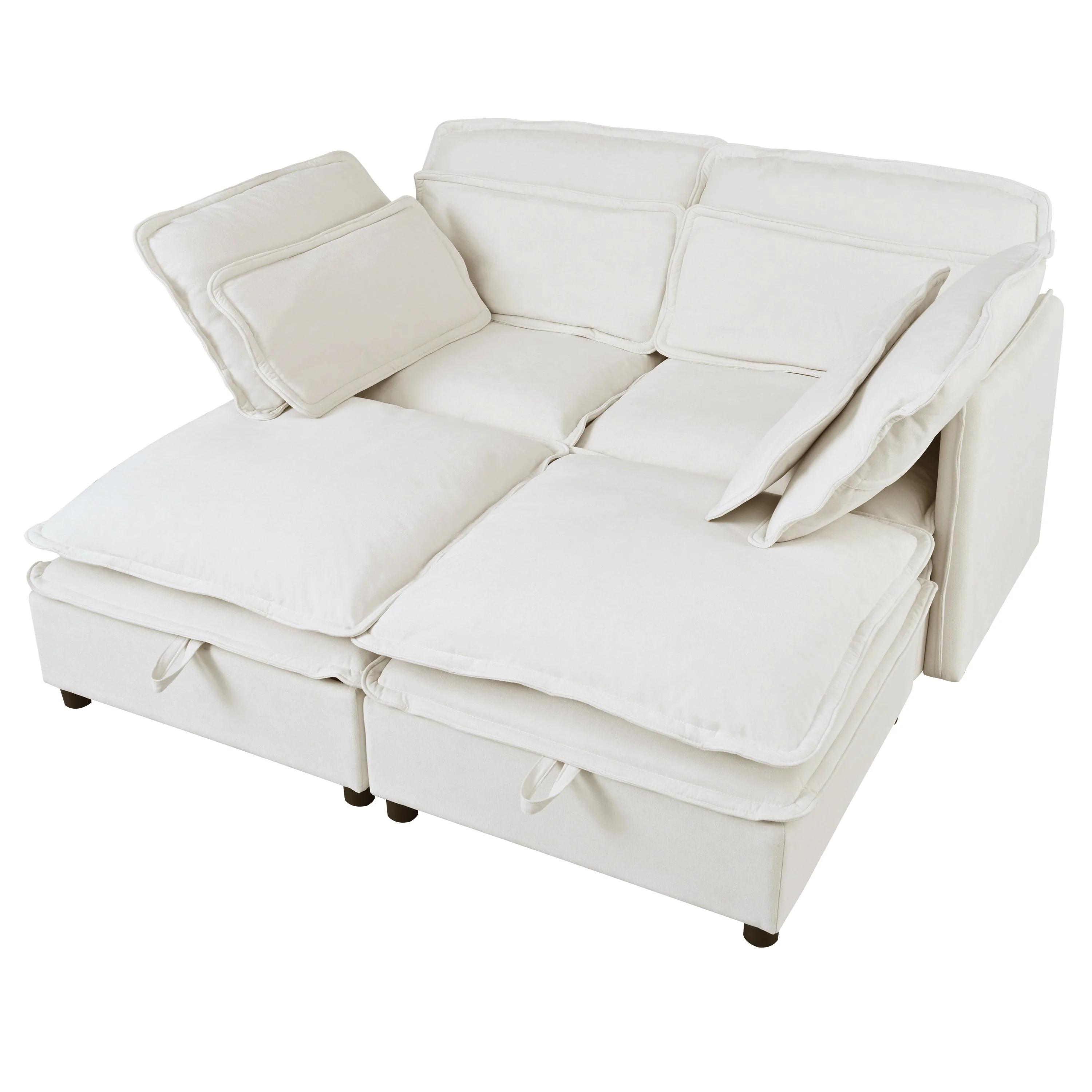Double-Layer Cushion Modular Sofa 4-Seater with Storage Function - Image 7