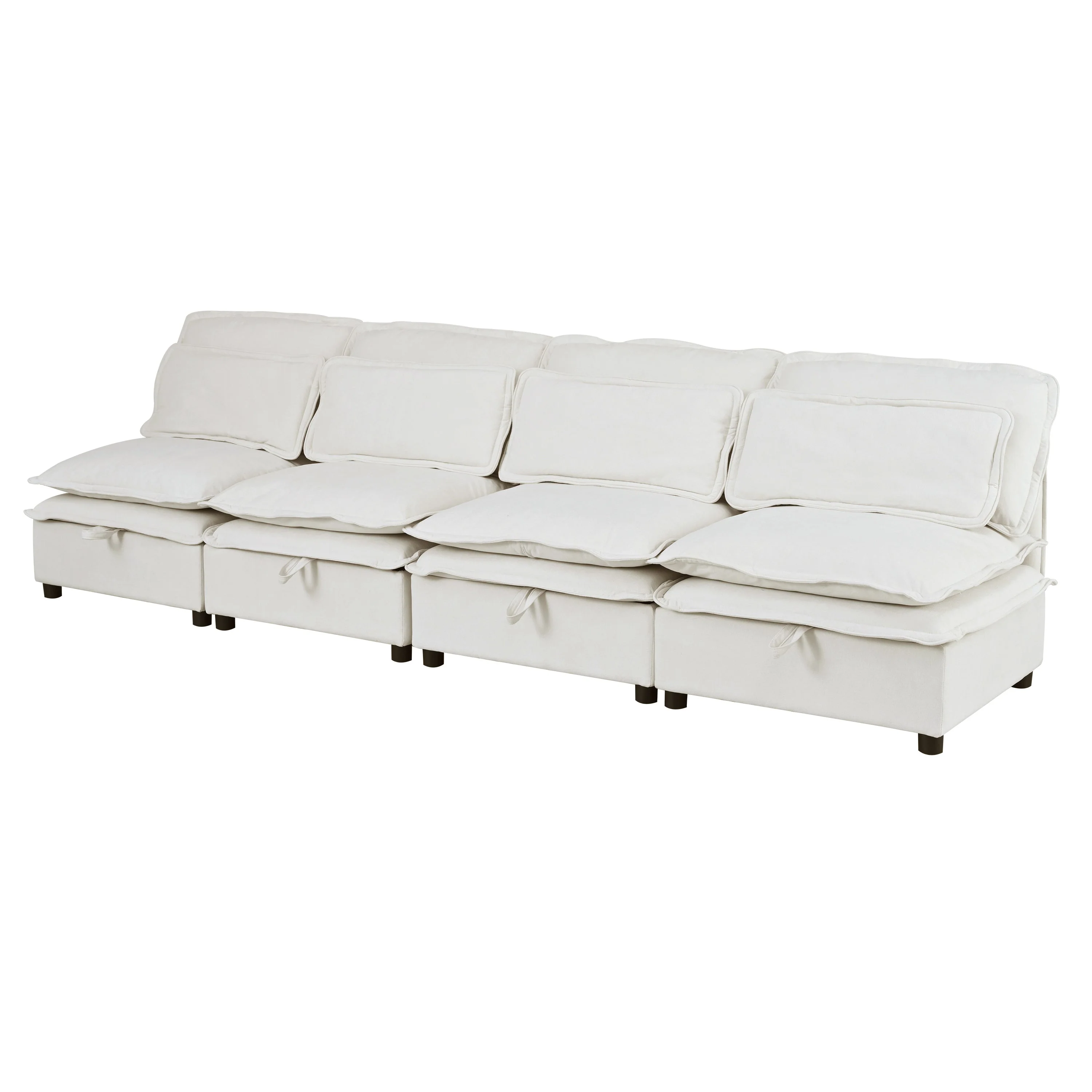 Double-Layer Cushion Modular Sofa 4-Seater with Storage Function - Image 8