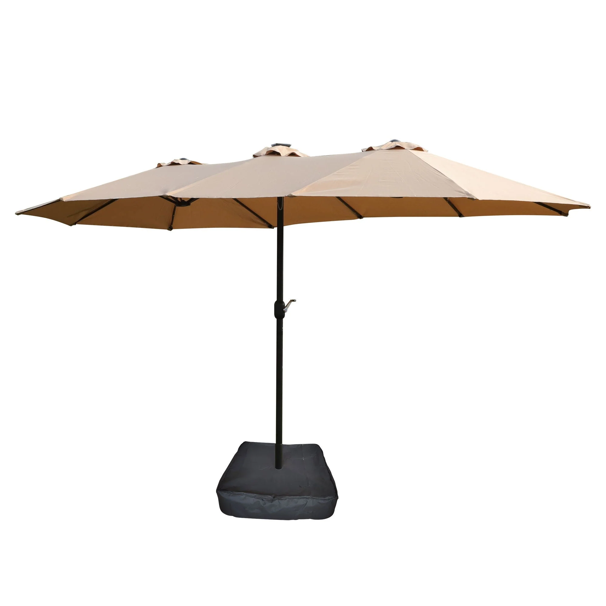 Double- Sided Outdoor Market Umbrella With Lights And Base - Image 7