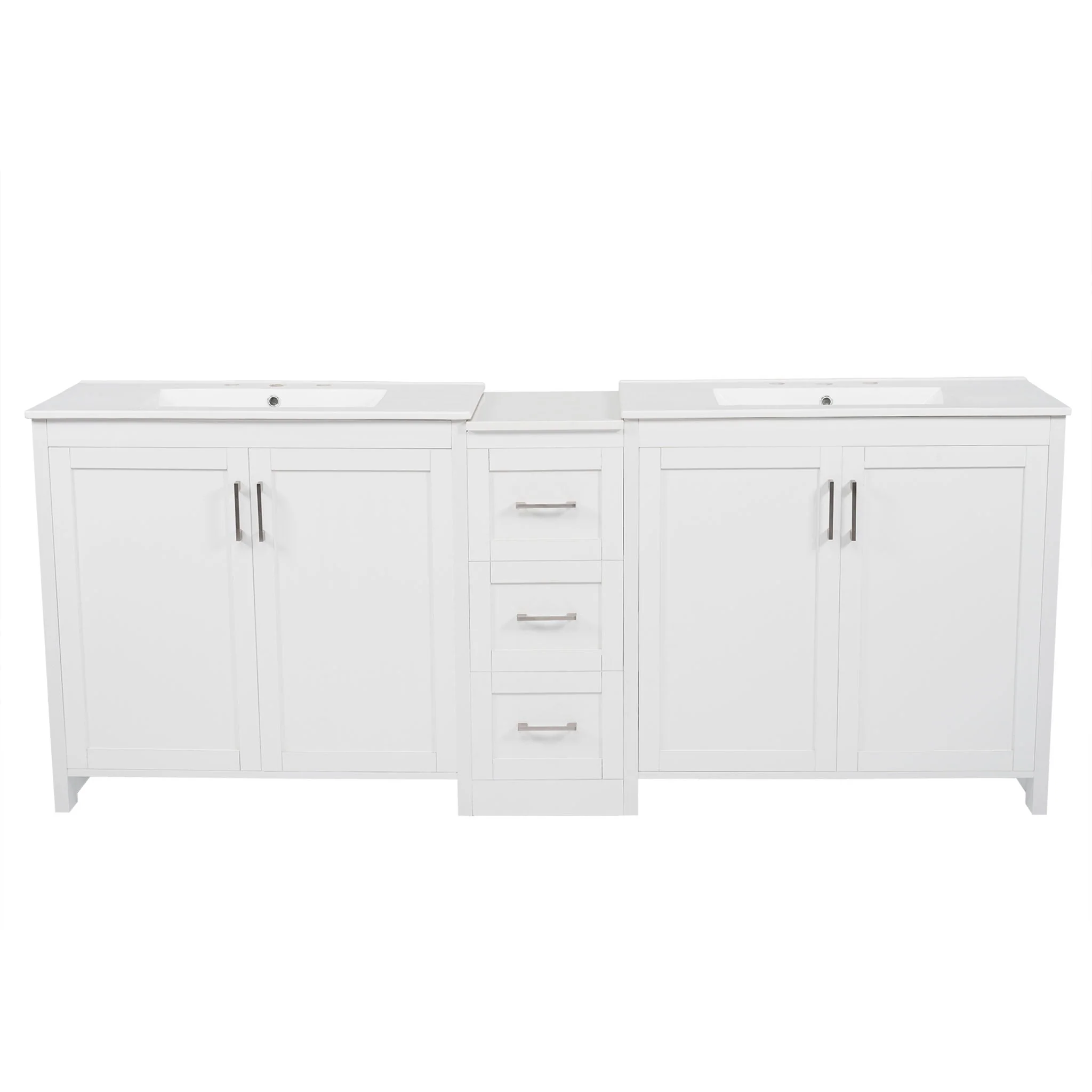 Double Sink Bathroom Vanity With Quartz Countertop - Image 2