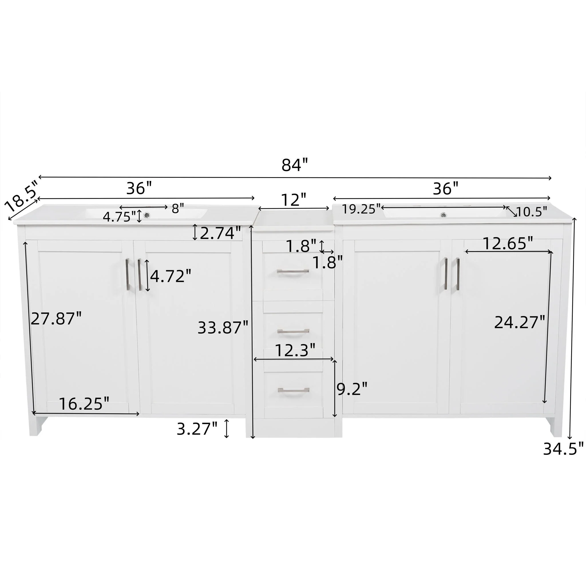 Double Sink Bathroom Vanity With Quartz Countertop - Image 4