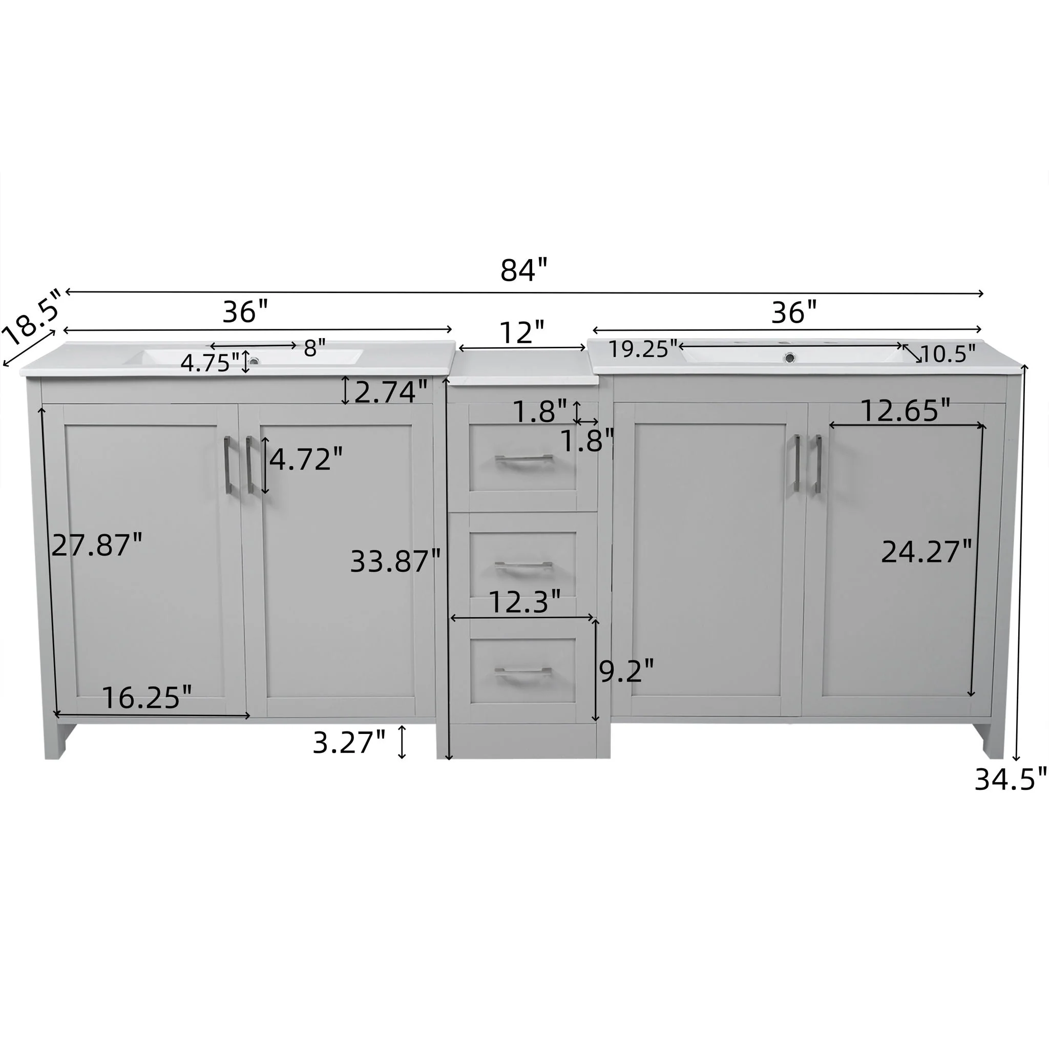 Double Sink Bathroom Vanity With Quartz Countertop - Image 8
