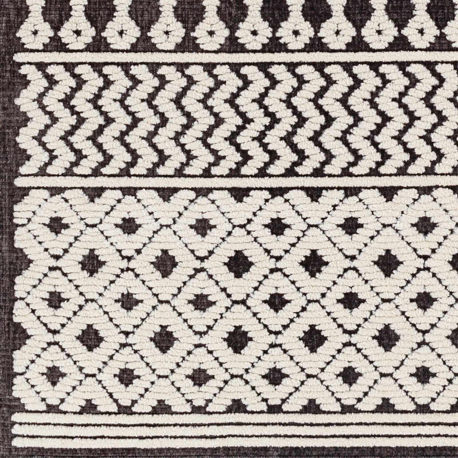Drago Black Trellis Washable Rug - Clearance - Image 5