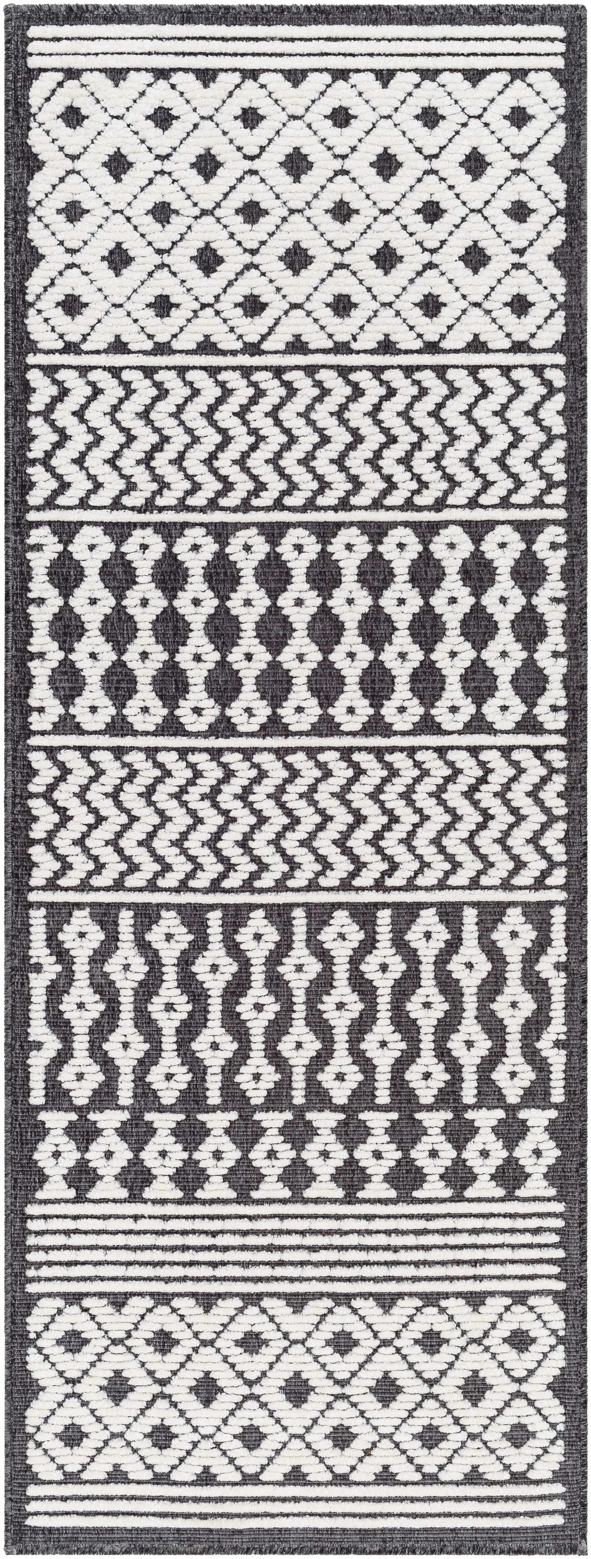 Drago Black Trellis Washable Rug - Clearance - Image 7