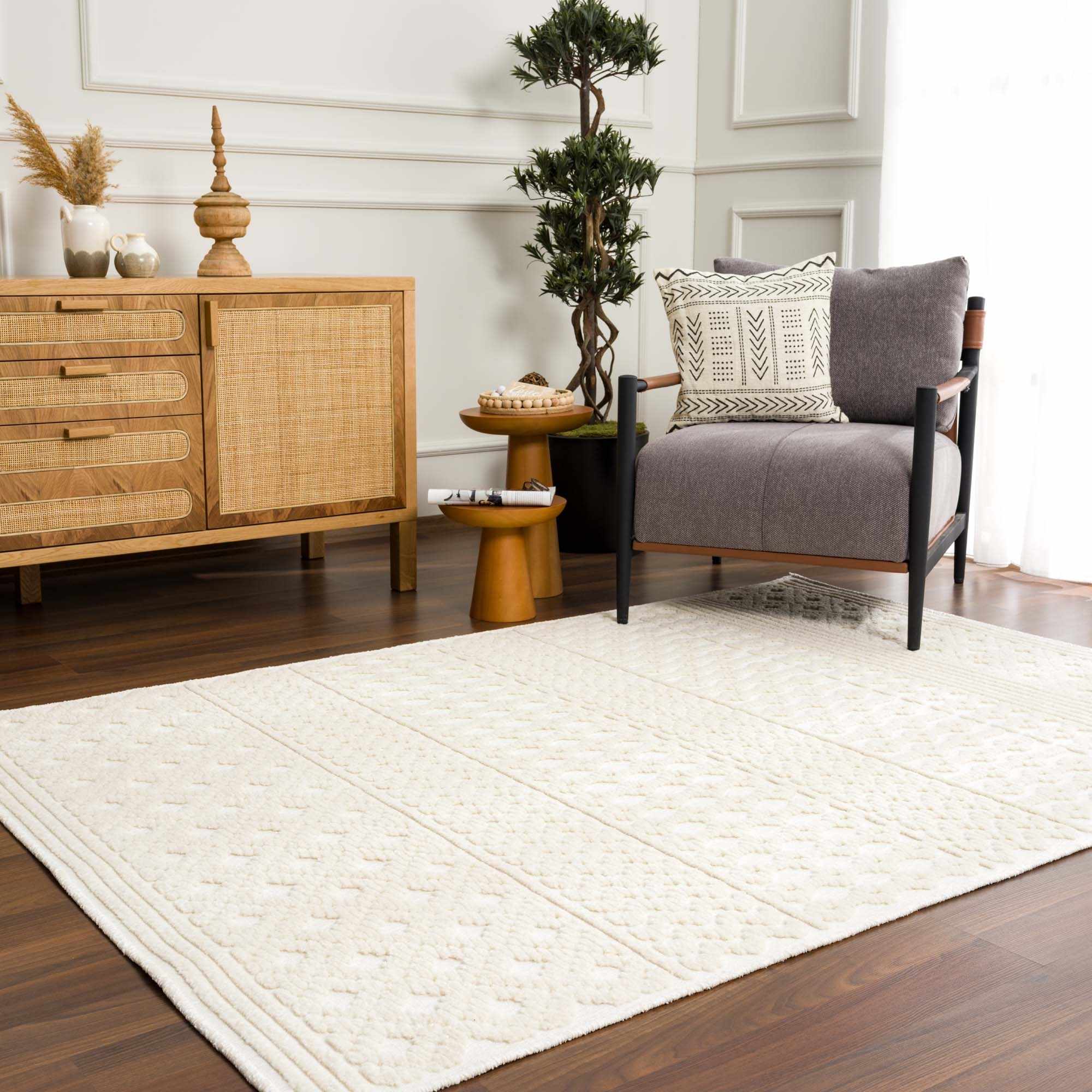 Drago White Washable Area Rug - Image 17