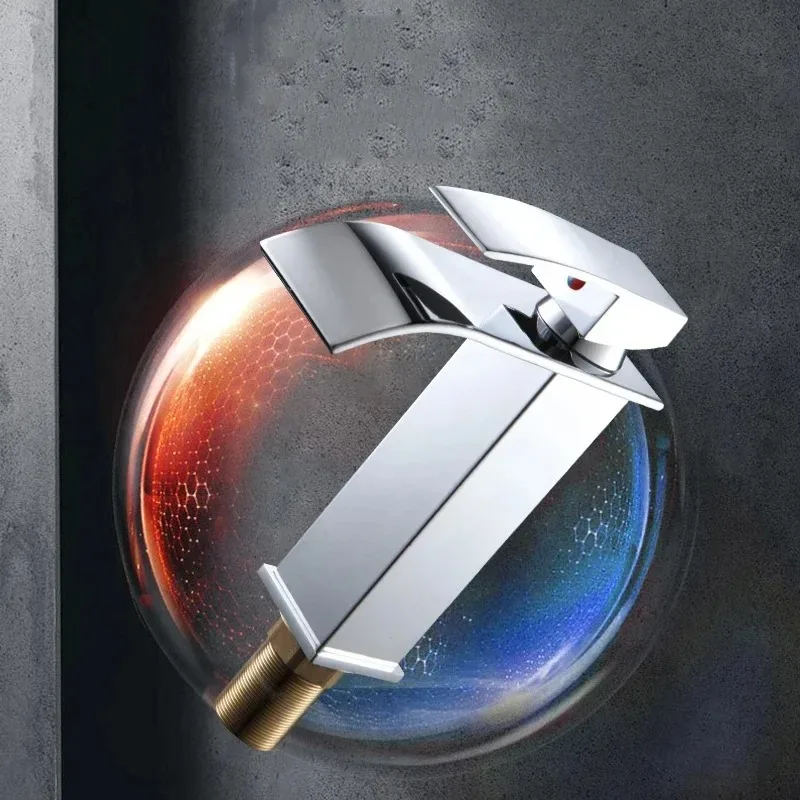 Dragon Head Waterfall Faucet Bathroom Kitchen Sink Hot Cold Single Handle Tap - Image 6