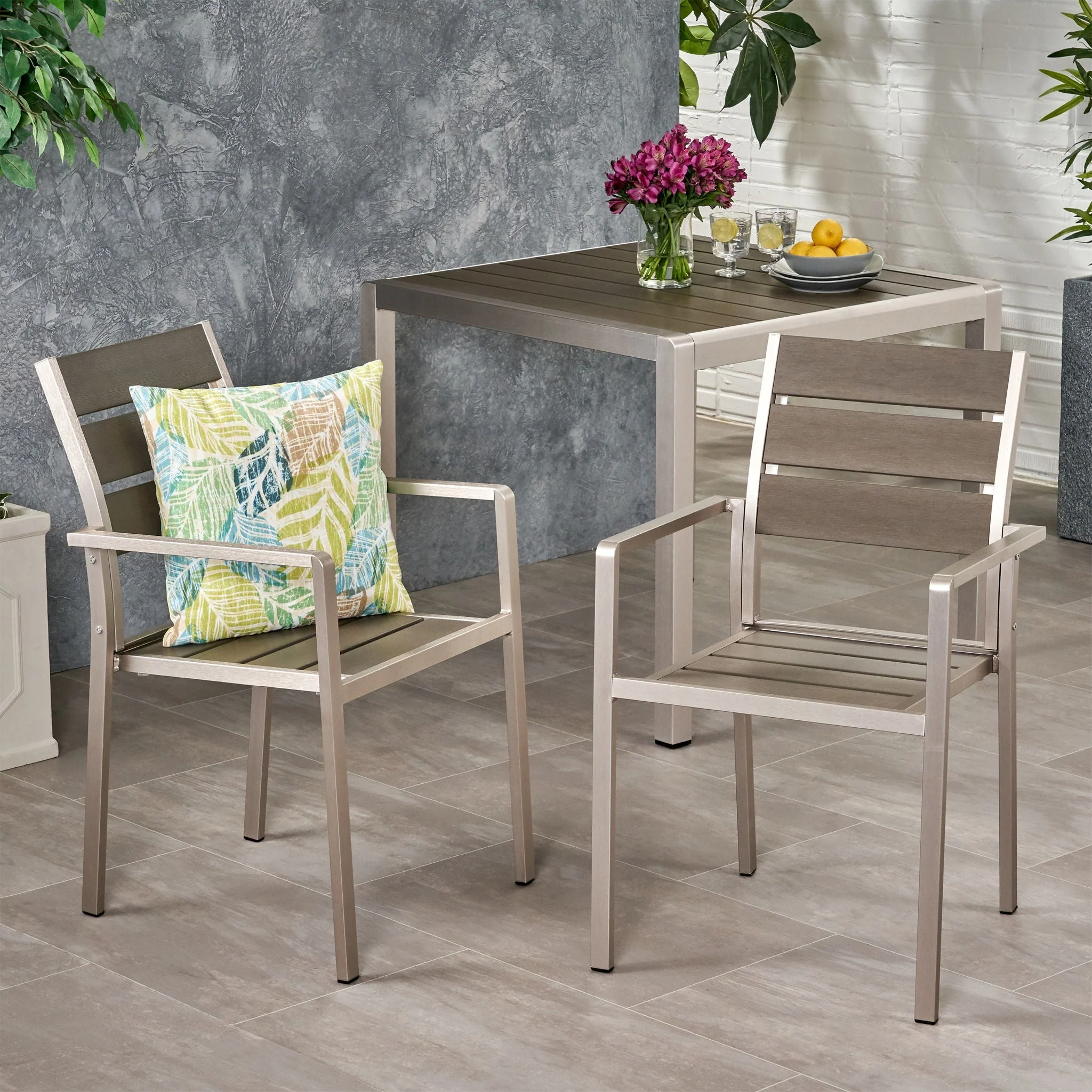 Dreamlan - Outdoor Aluminum Dining Chair (Set of 2) - Image 3