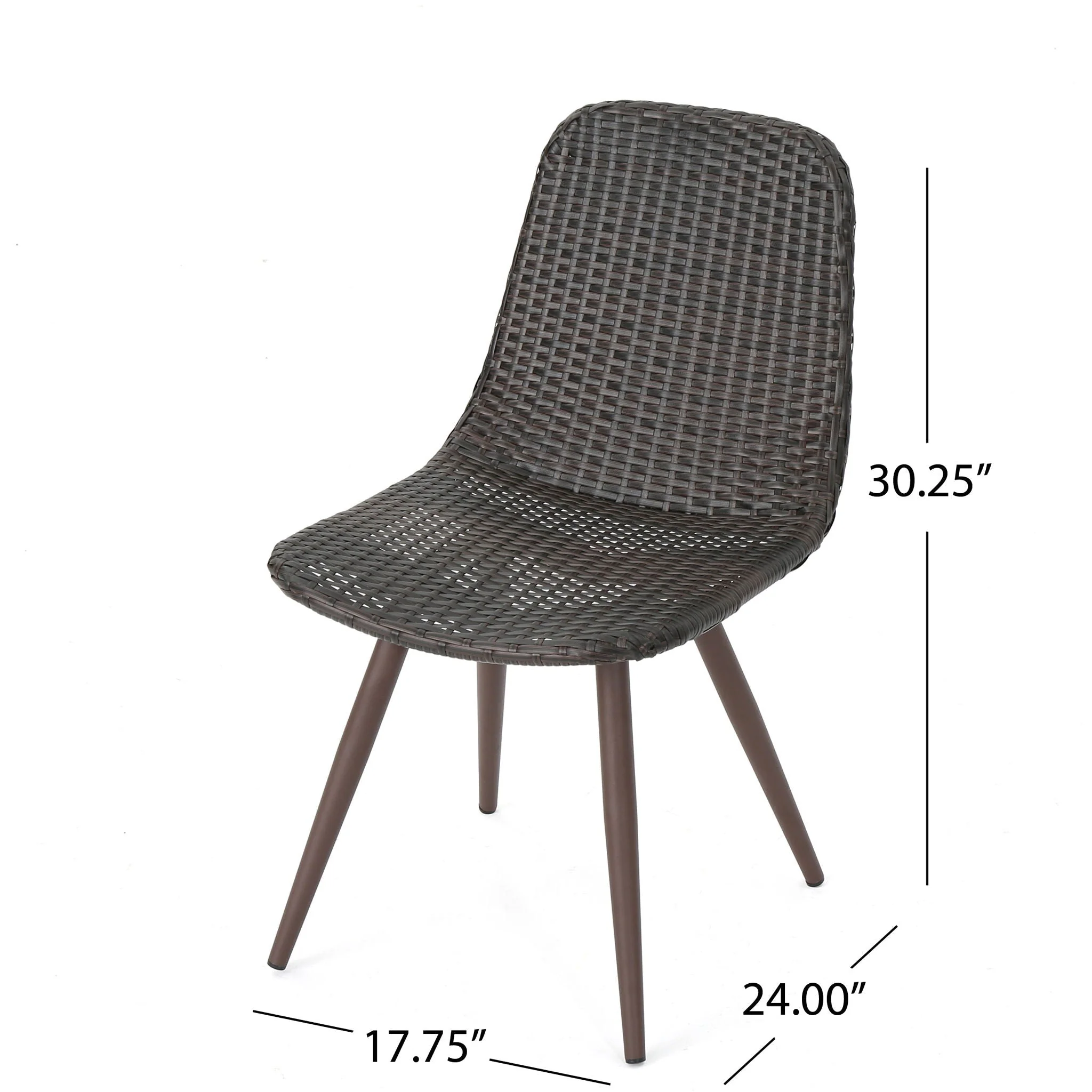 Dreamweaver Outdoor Dining Chair With Powder Coated Legs (Set of 2) - Brown - Image 3