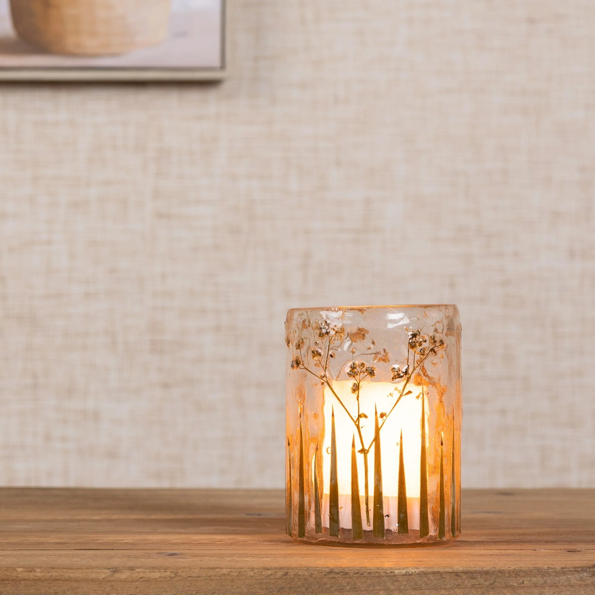 Dried Floral Glass Candle Holder (Set of 3) - Image 2