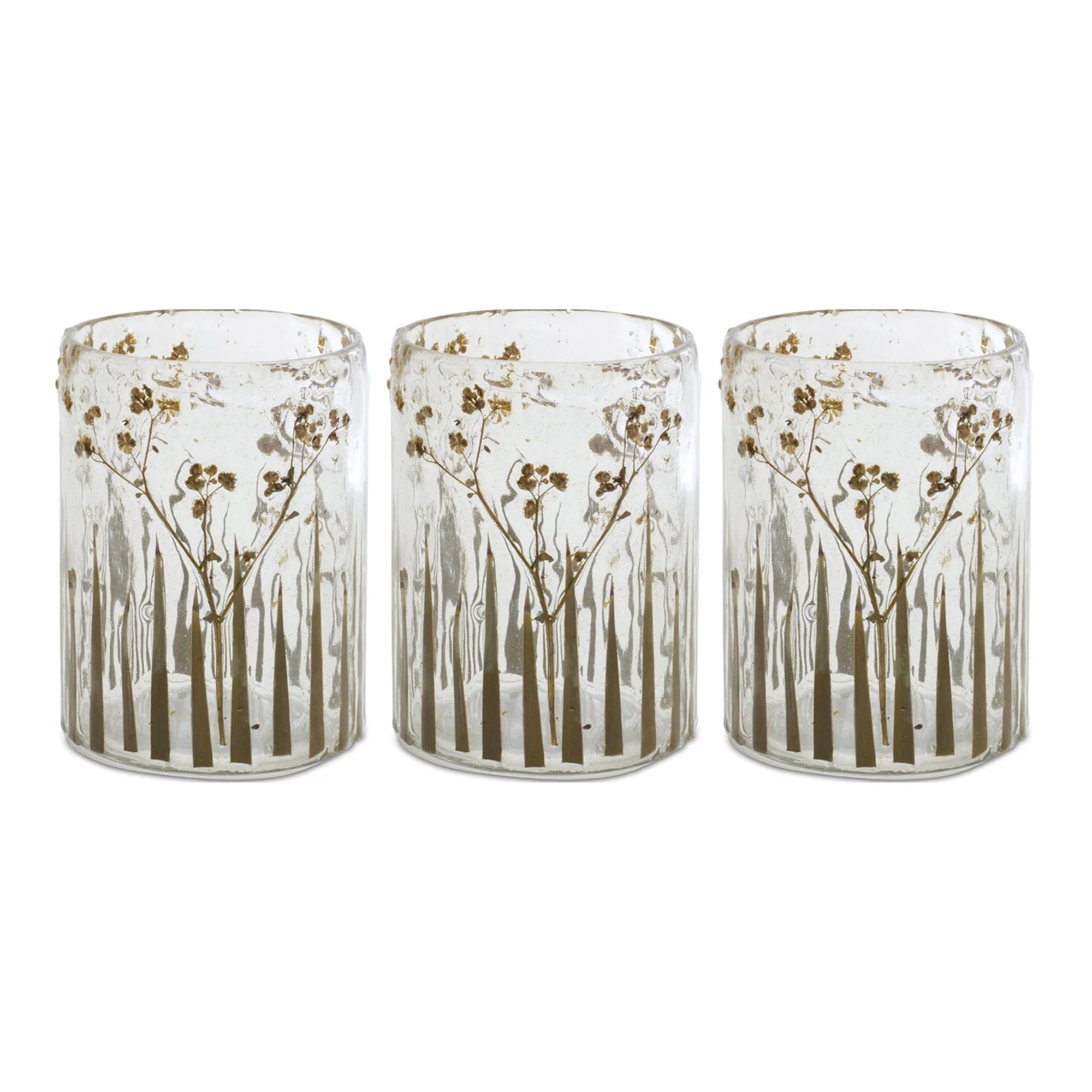 Dried Floral Glass Candle Holder (Set of 3) - Image 3