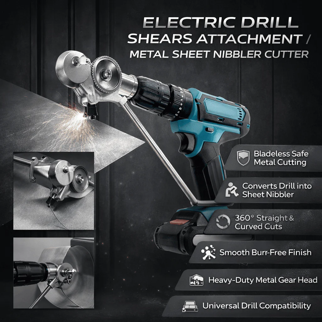 Drill Attachment Sheet Metal Cutter Nibbler Tool for Electric Drill - Image 4