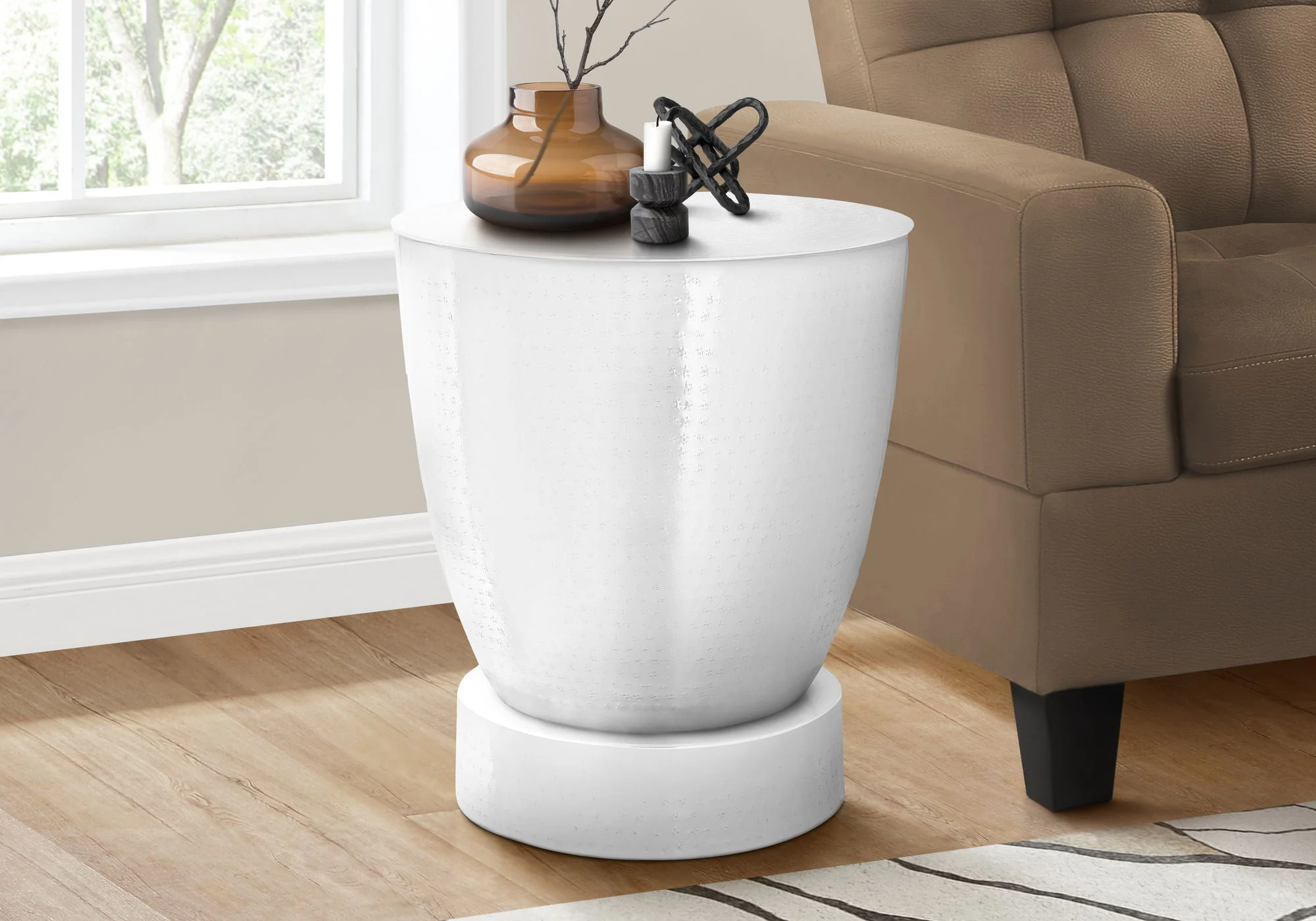 Drum Accent Side Table, Contemporary & Modern Design - Image 2