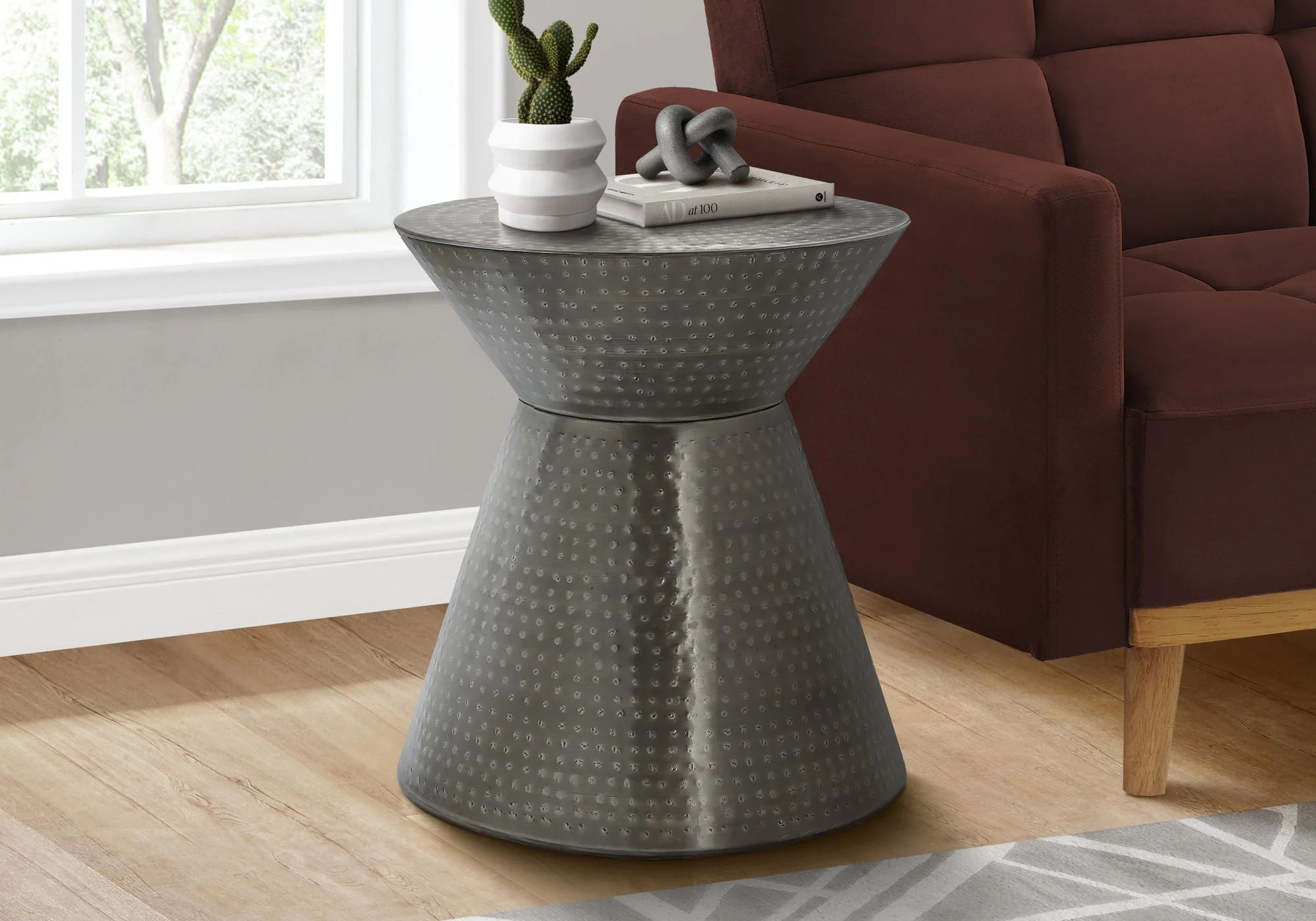 Drum Accent Side Table, Contemporary & Modern Elegant Design - Image 2