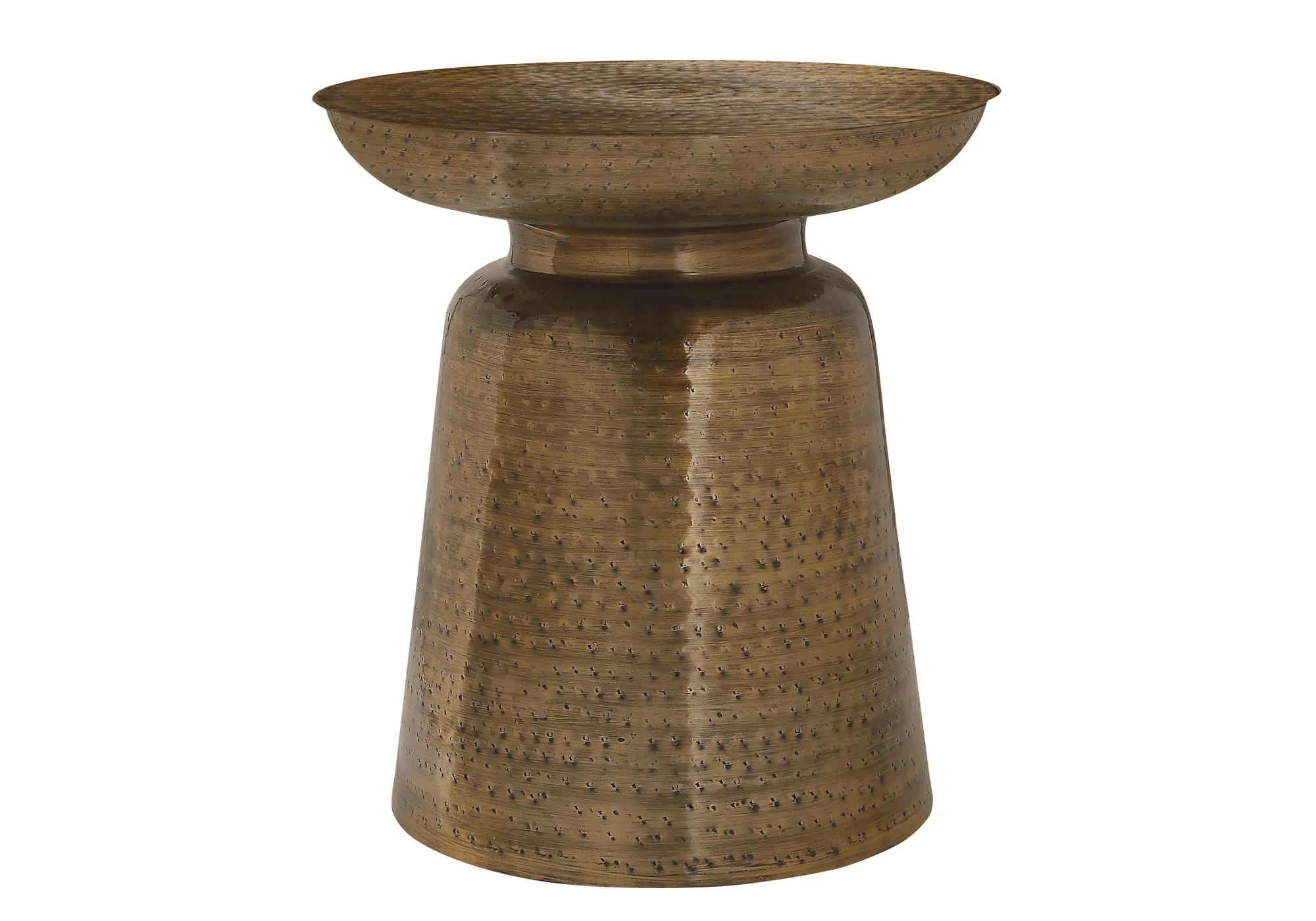 Drum Accent Side Table, Hammered Texture - Image 5