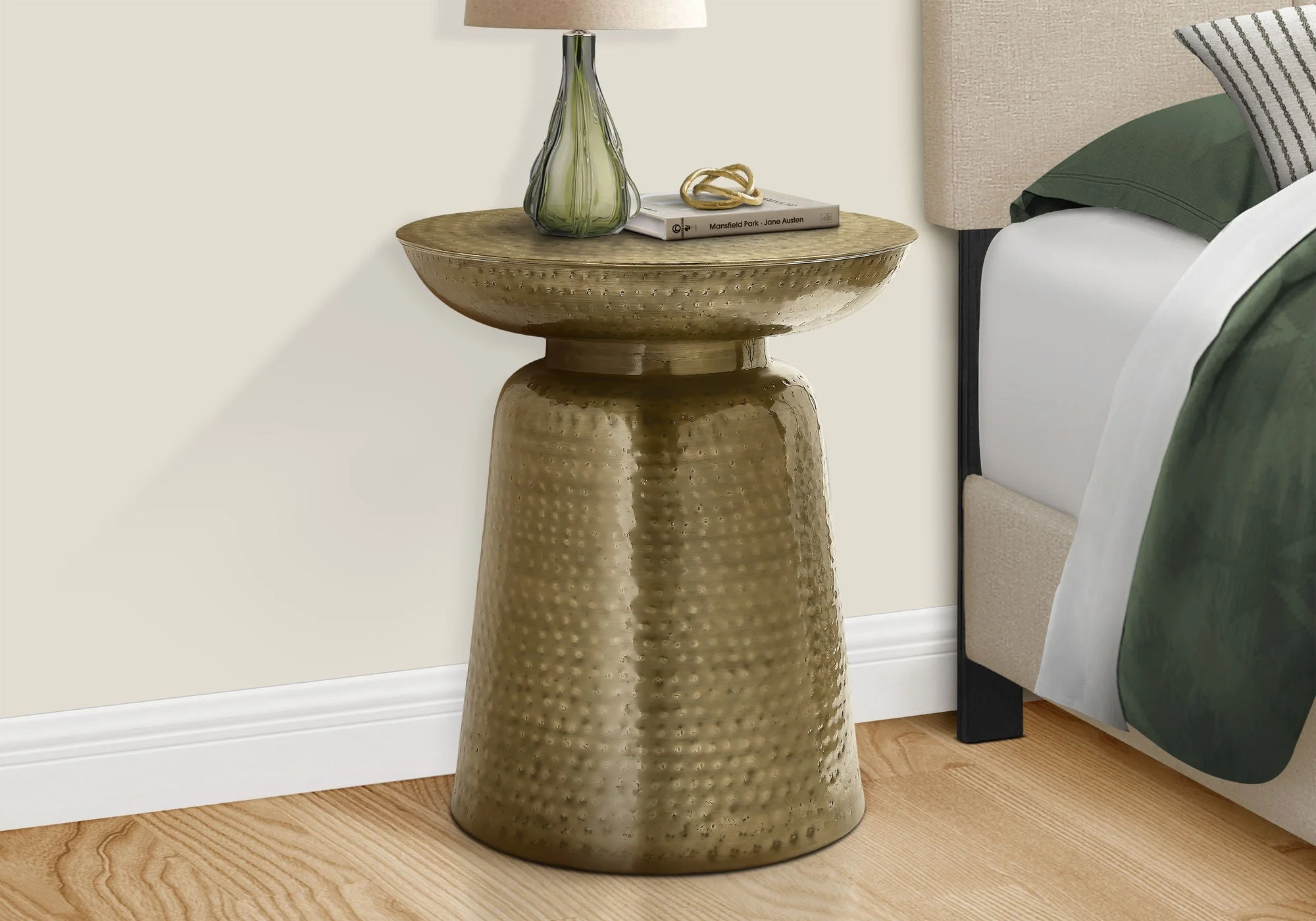 Drum Accent Side Table, Hammered Texture - Image 8