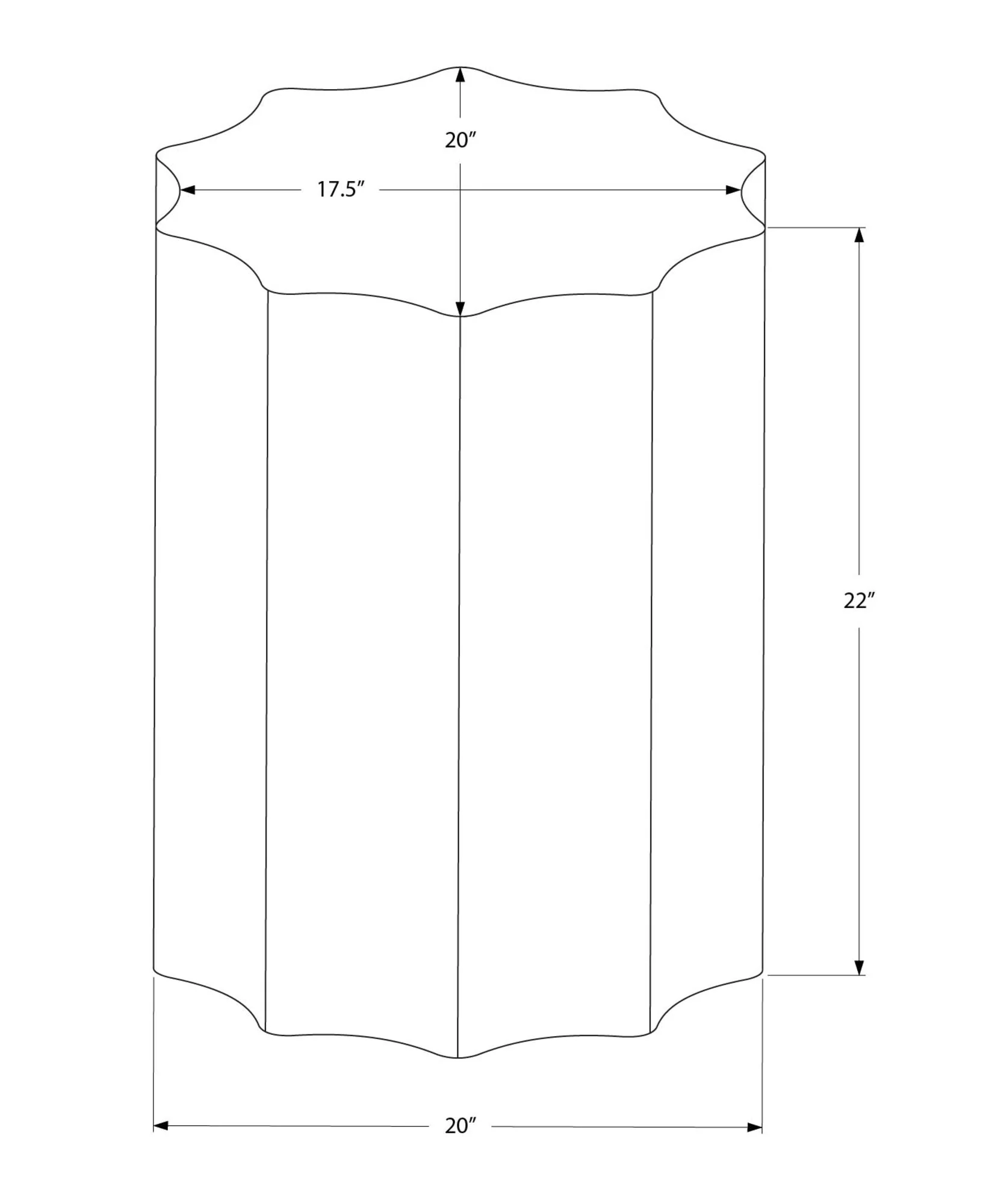 Drum Accent Side Table, Stylish Scalloped Design - Image 10