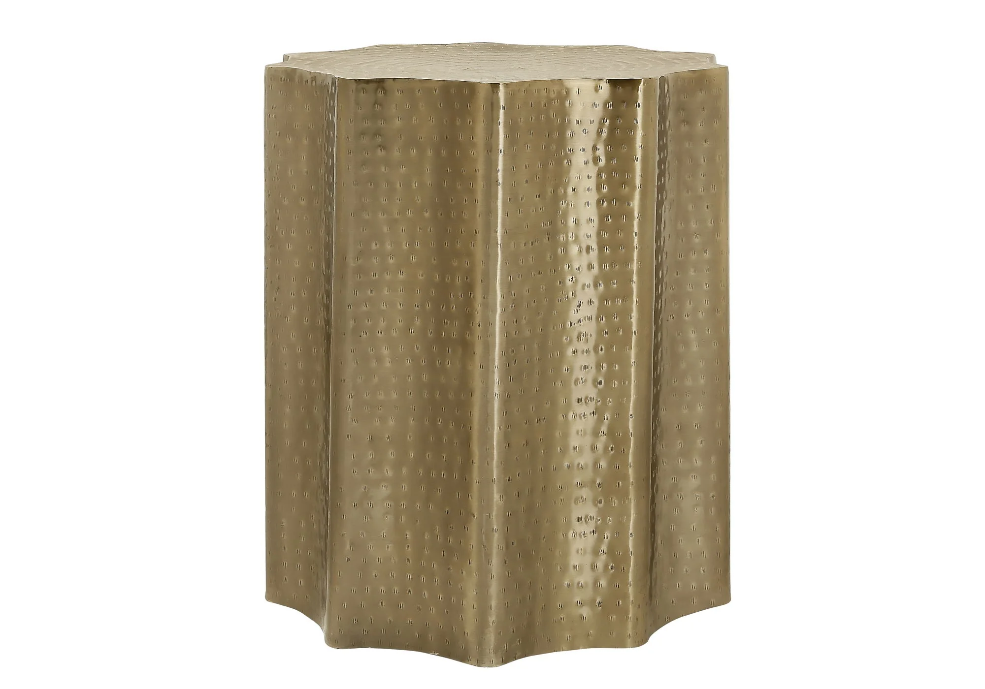 Drum Accent Side Table, Stylish Scalloped Design - Image 7