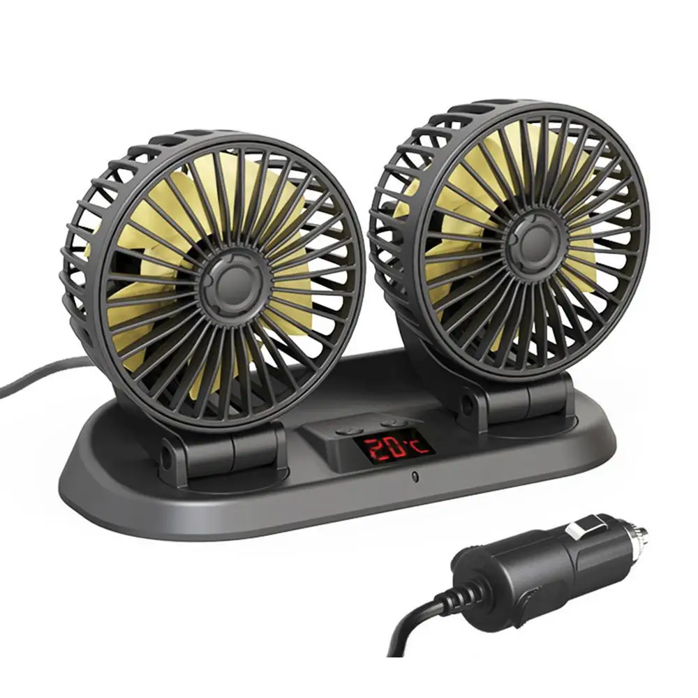 Dual Head Car Cooling Fan 12V/24V 3-Speed with Remote - Image 7