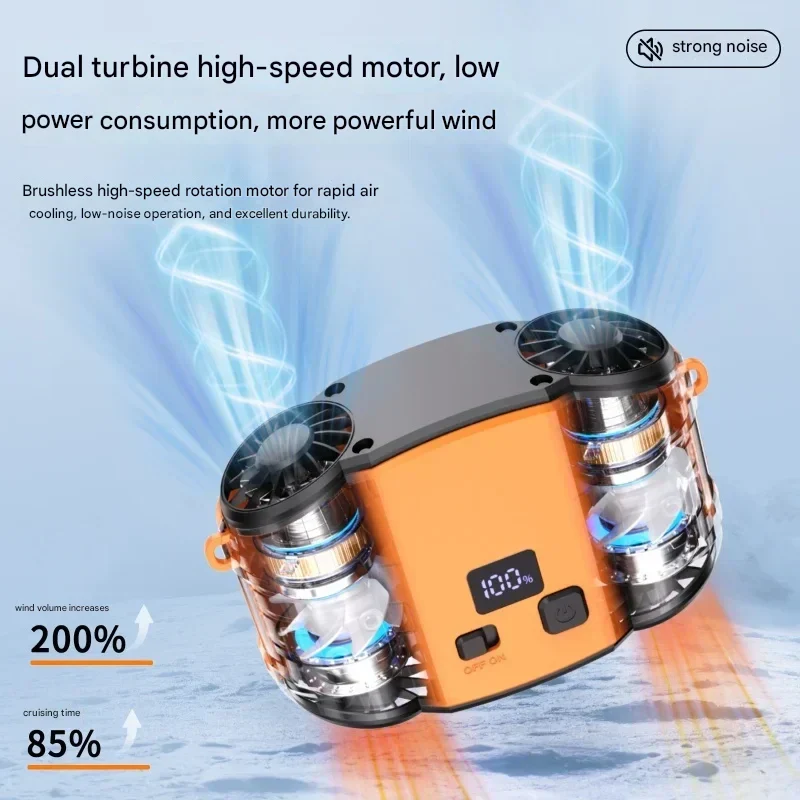 Dual Outlet Waist Fan Portable Hands Free Cooling Fan - Image 8