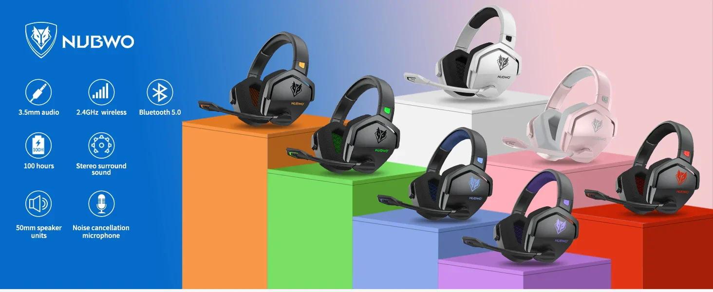 Dual Wireless Gaming Headset with Mic ANC for PS5 PC Mobile Switch - Image 8