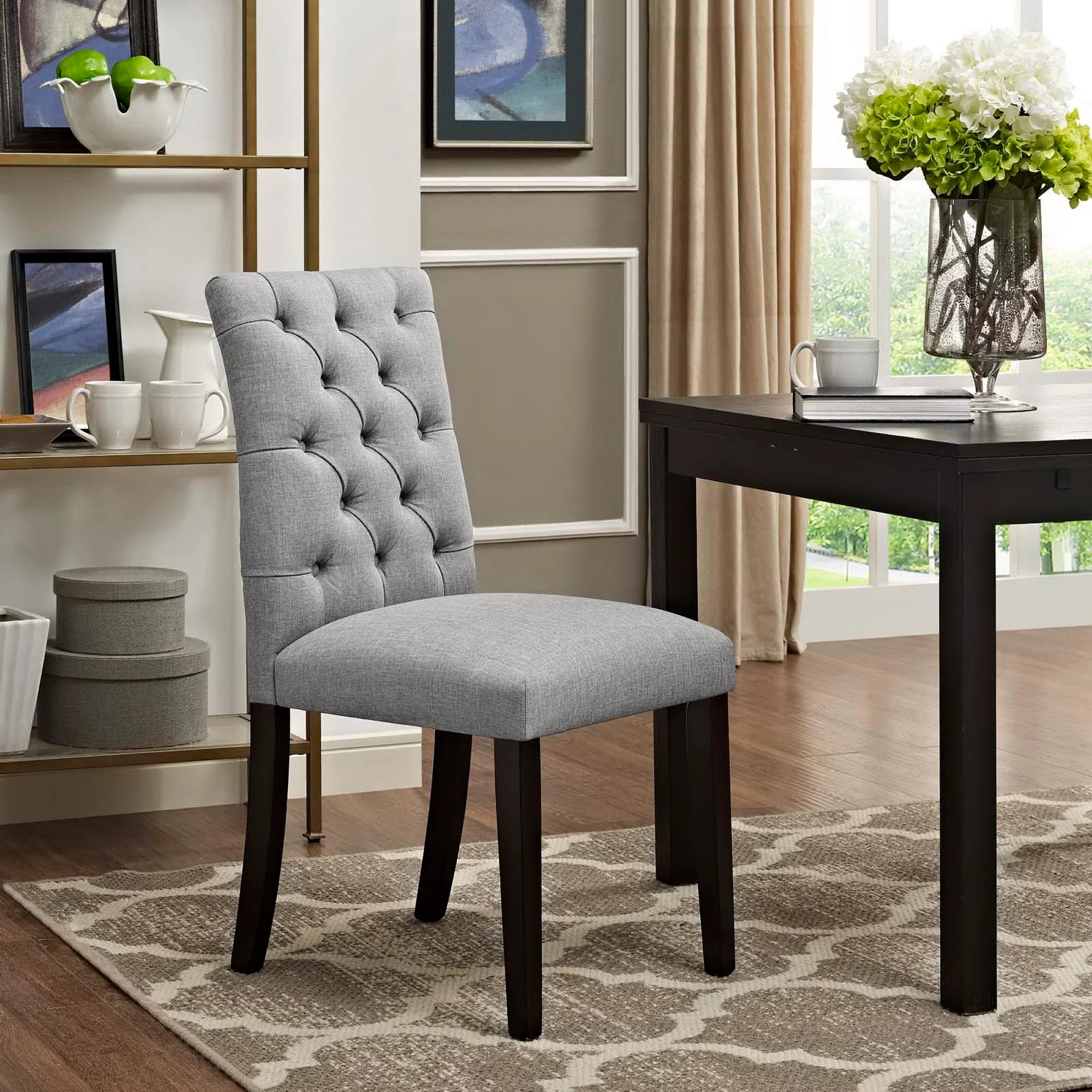 Duchess Button Tufted Fabric Dining Chair by Modway - Image 10