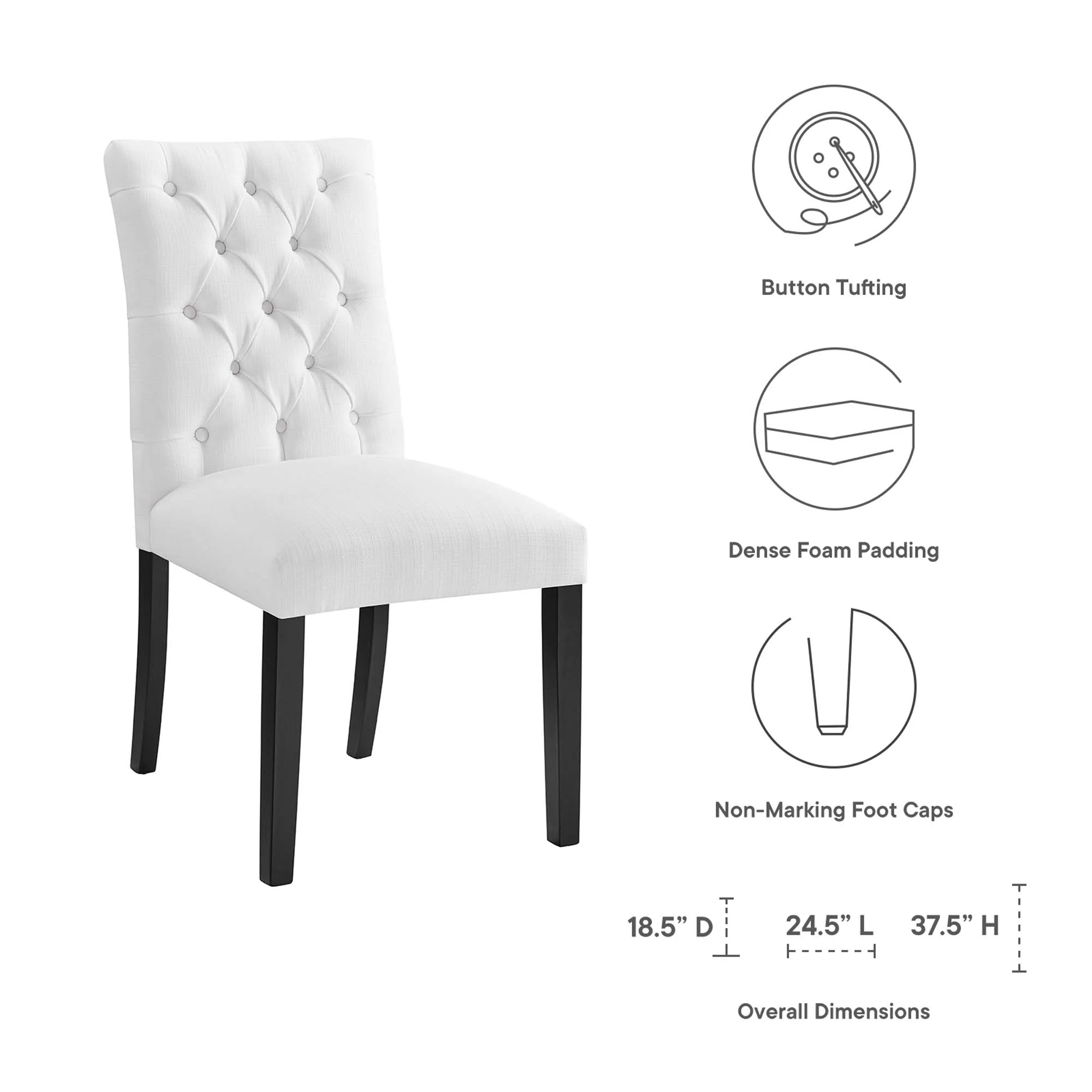 Duchess Button Tufted Fabric Dining Chair by Modway - Image 15