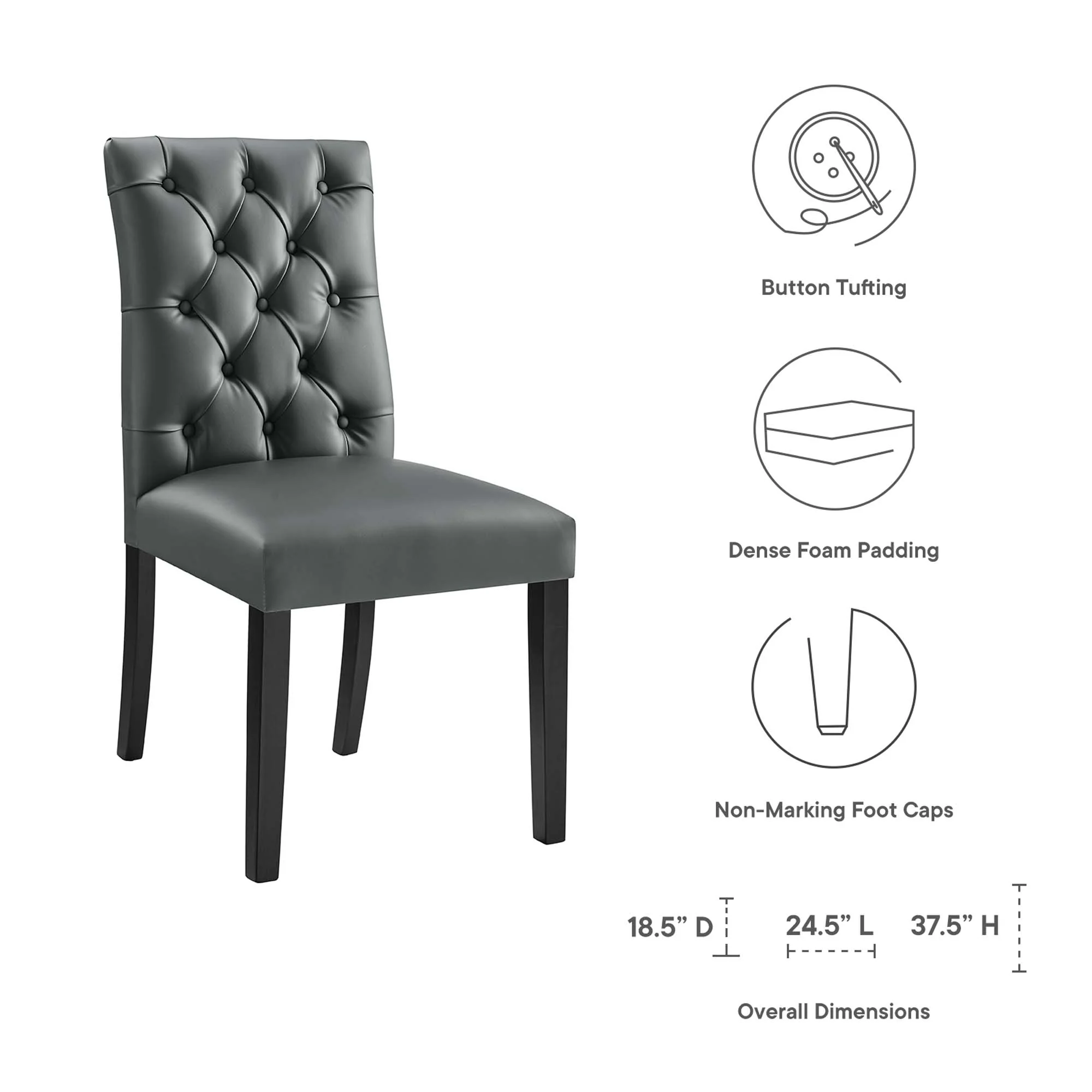 Duchess Vinyl Dining Chair Set of 2 by Modway - Image 17