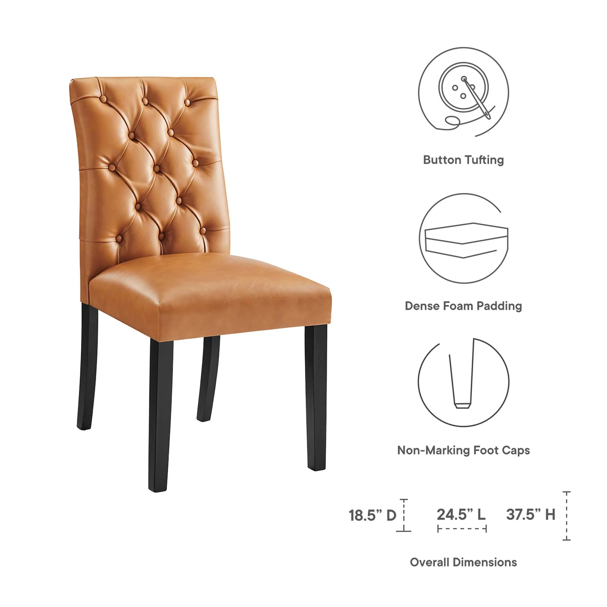 Duchess Vinyl Dining Chair Set of 2 by Modway - Image 7